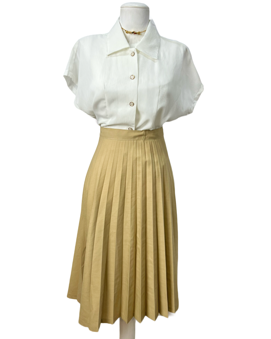 Saia Plissada Beige - tam (42\M)