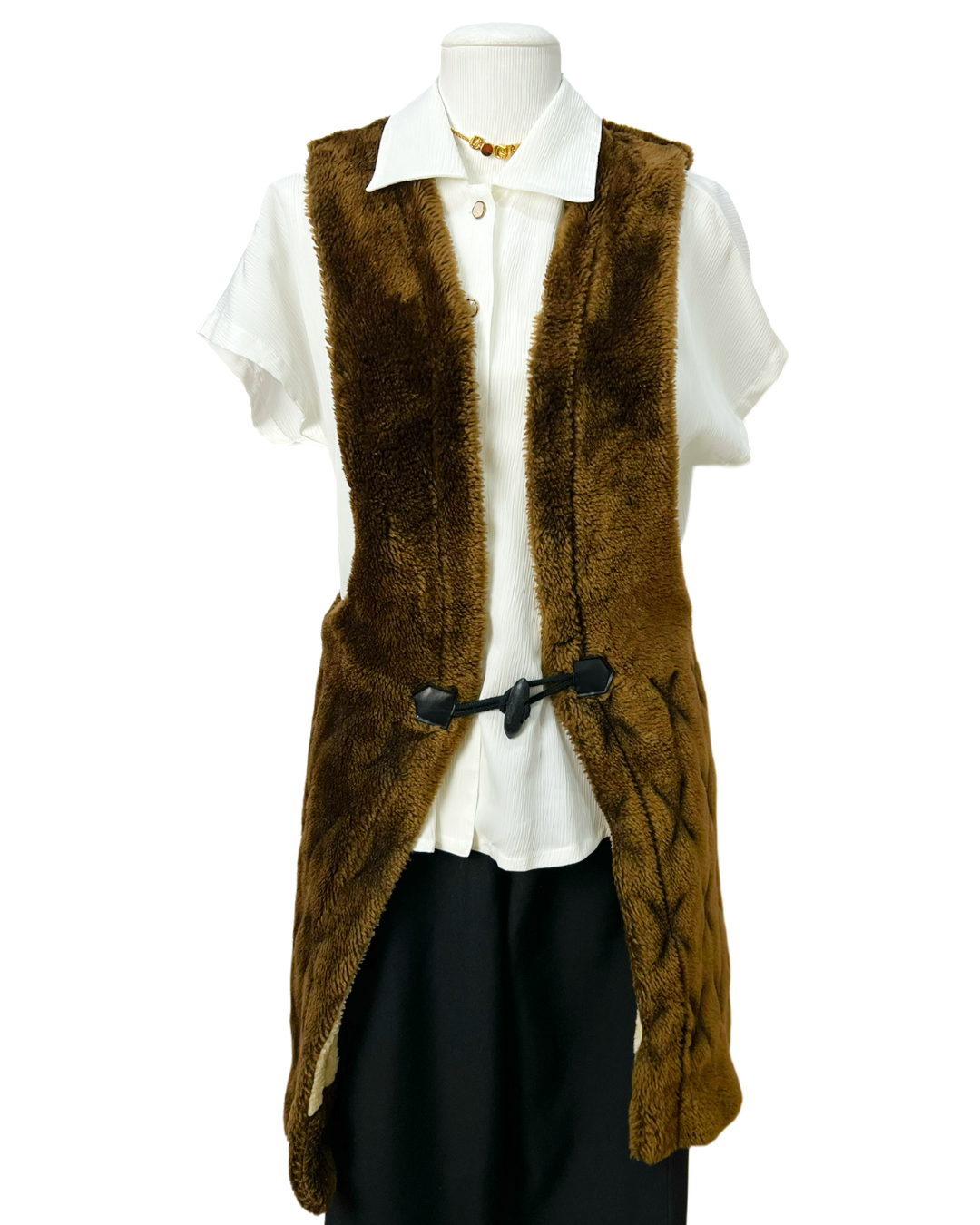 Colete alongado pelucia - tam (M)