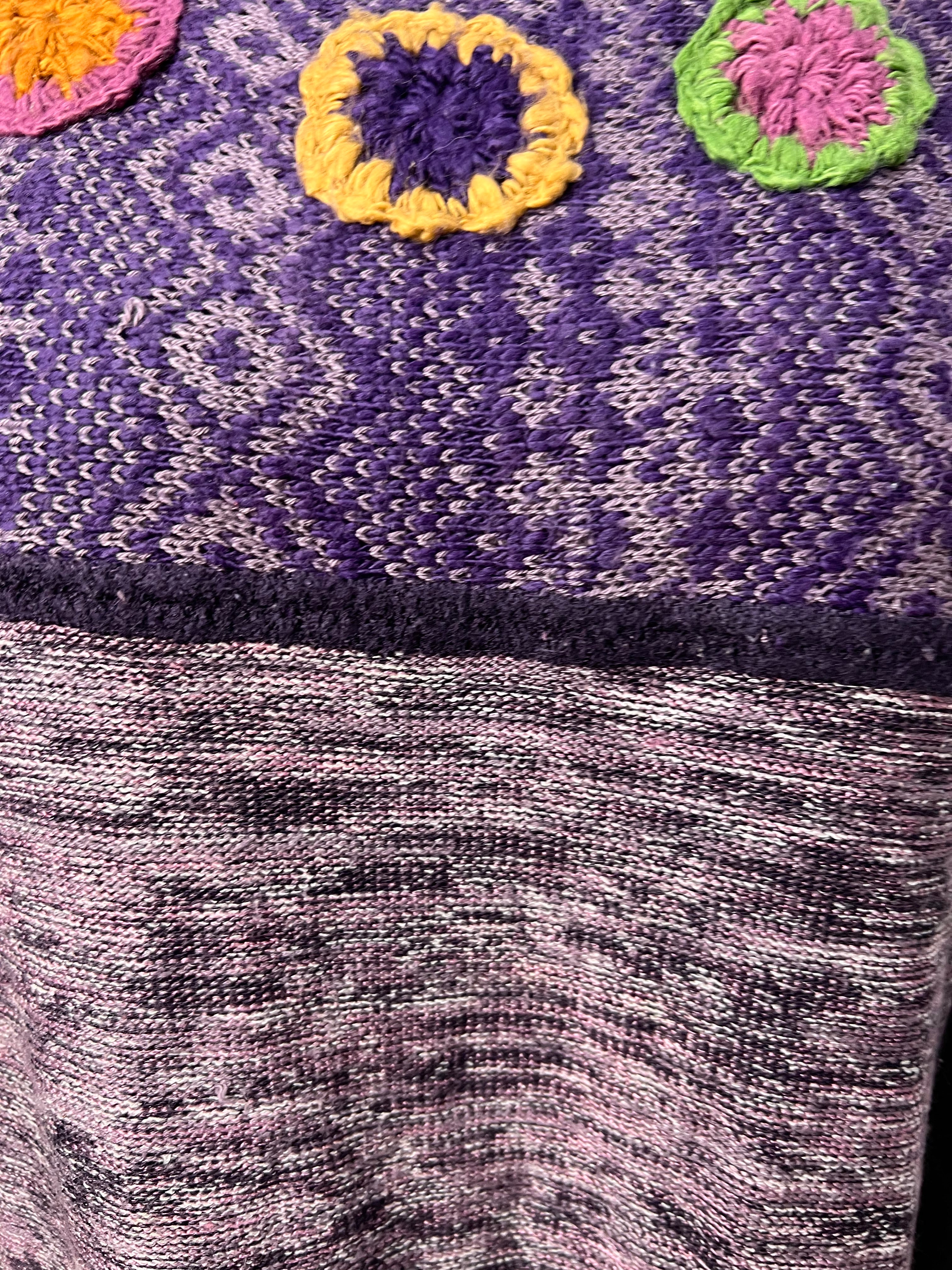 Tricô Oversized Algongado Flores — tam GG