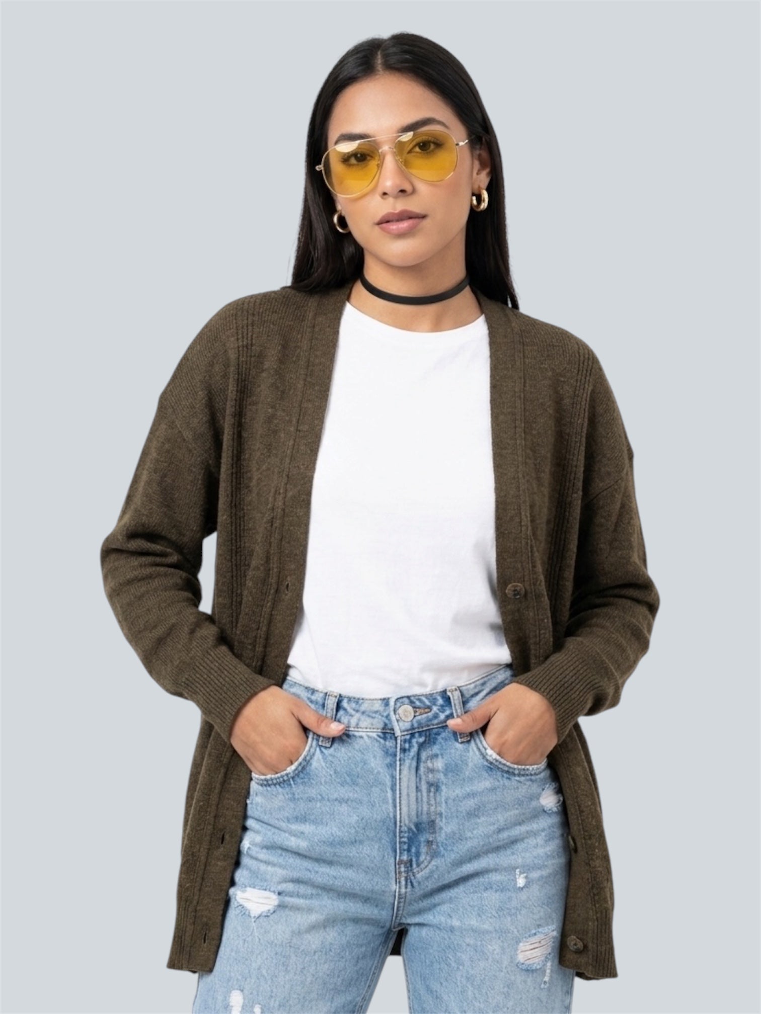 Cardigan Vintage Brown — tam G