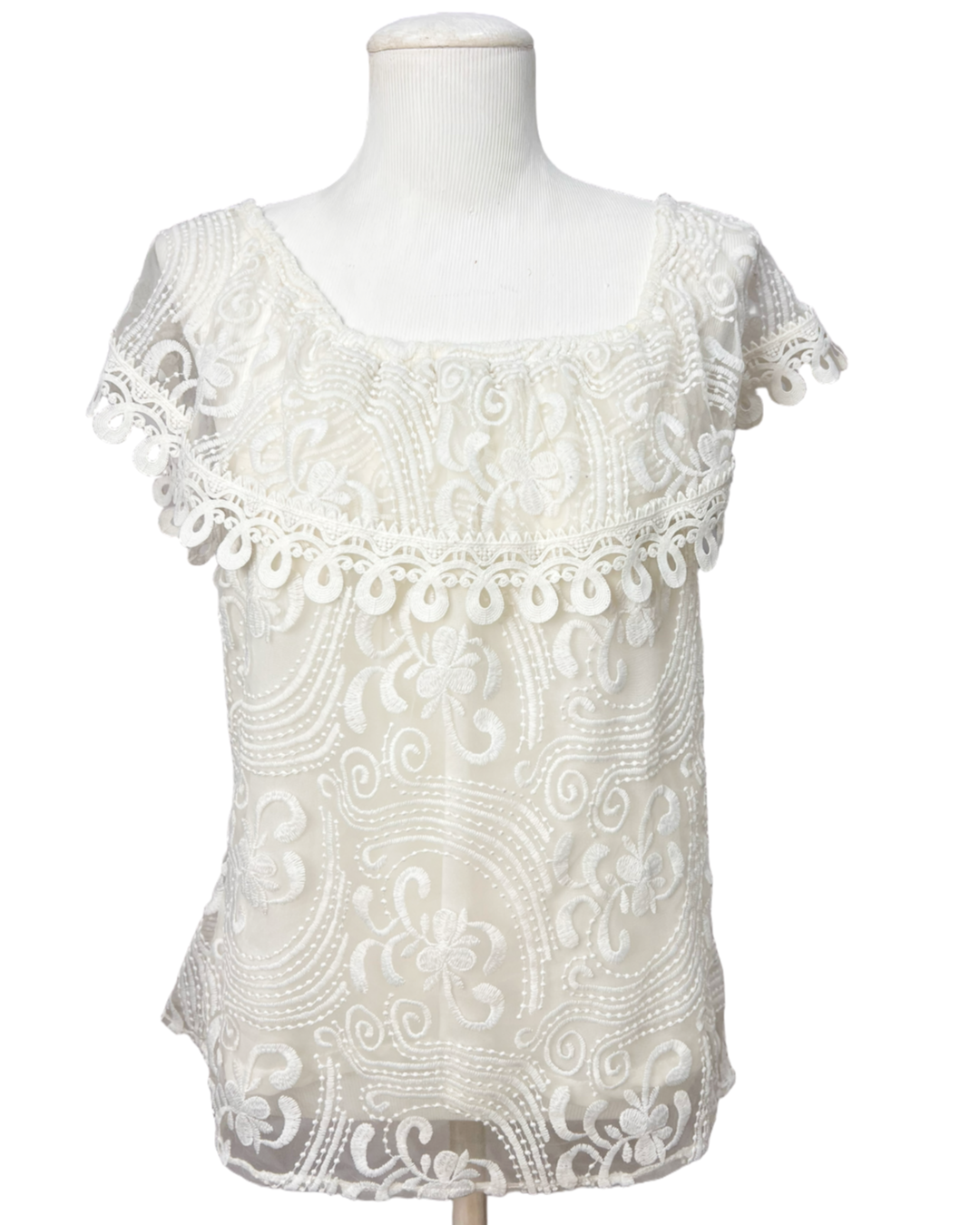 Top renda branca -  tam (M)