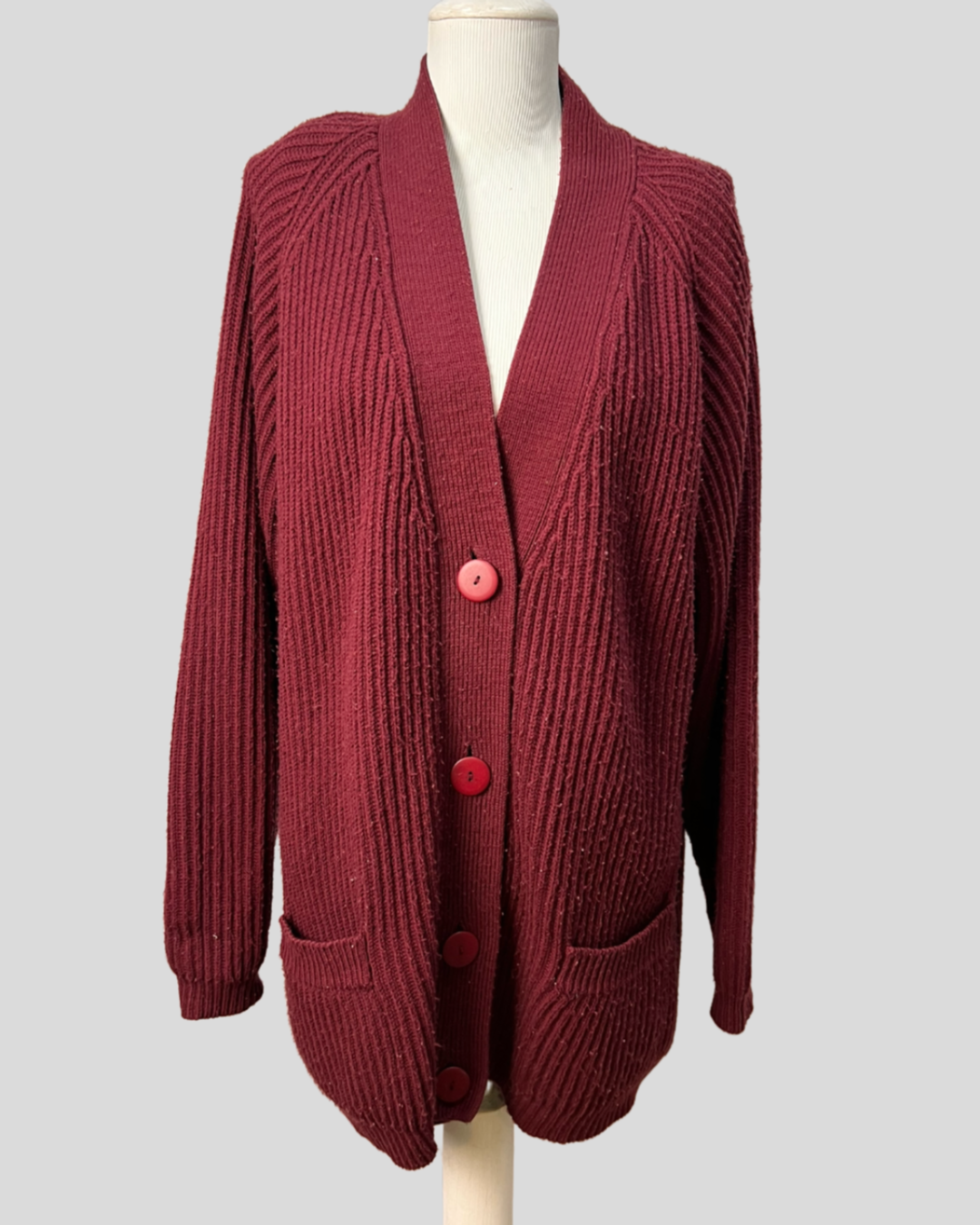 Cardigan Vinho Plus — tam GG