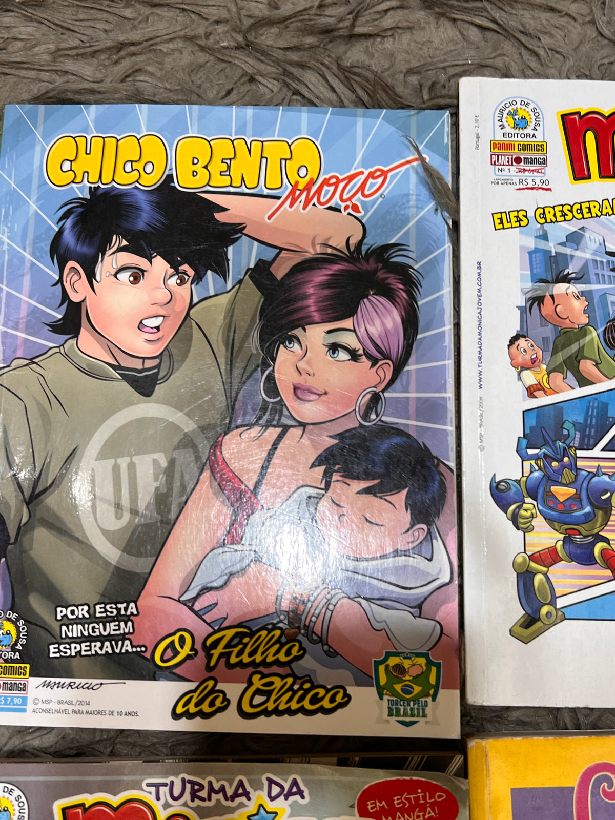 Kit Bolsa + 4 Gibis: Turma da Monica + Luluzinha + Bolsa Crochê