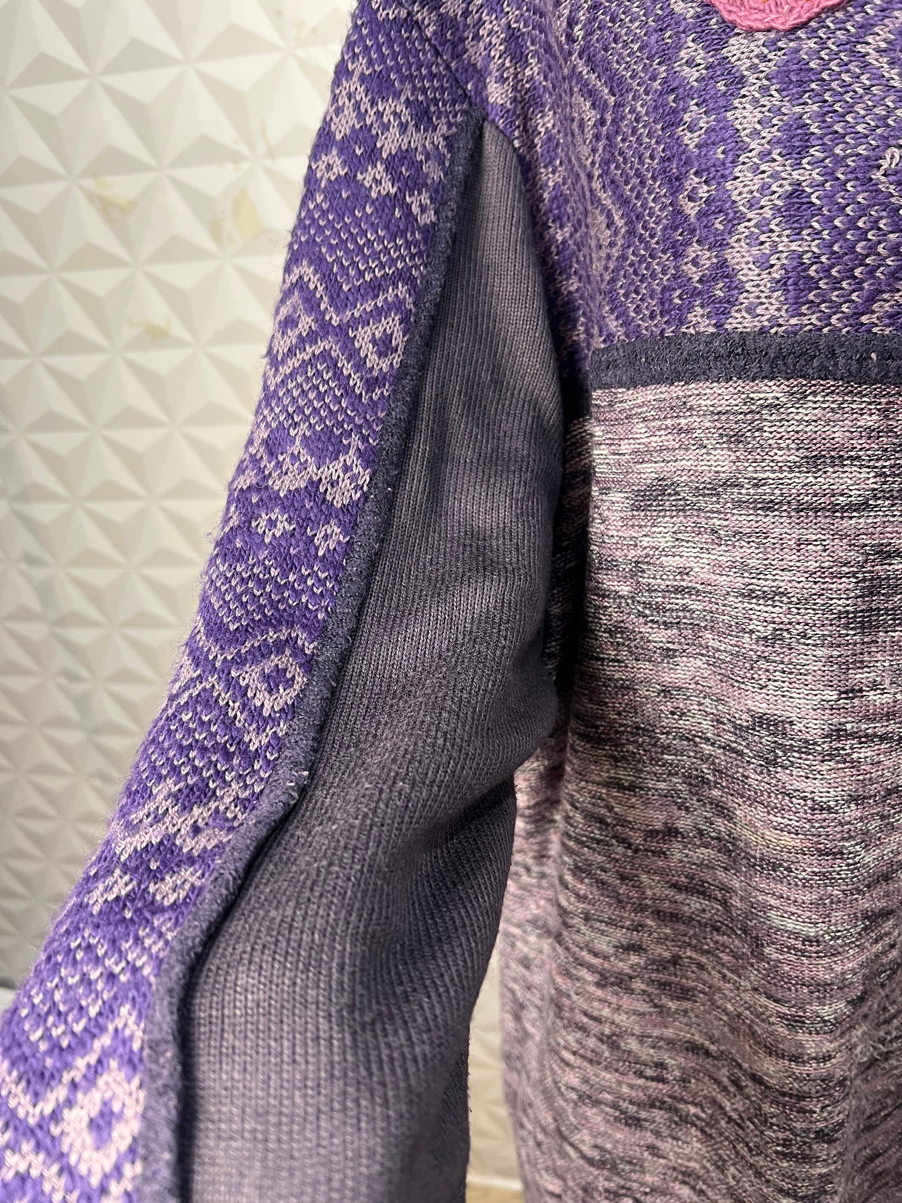 Tricô Oversized Algongado Flores — tam GG