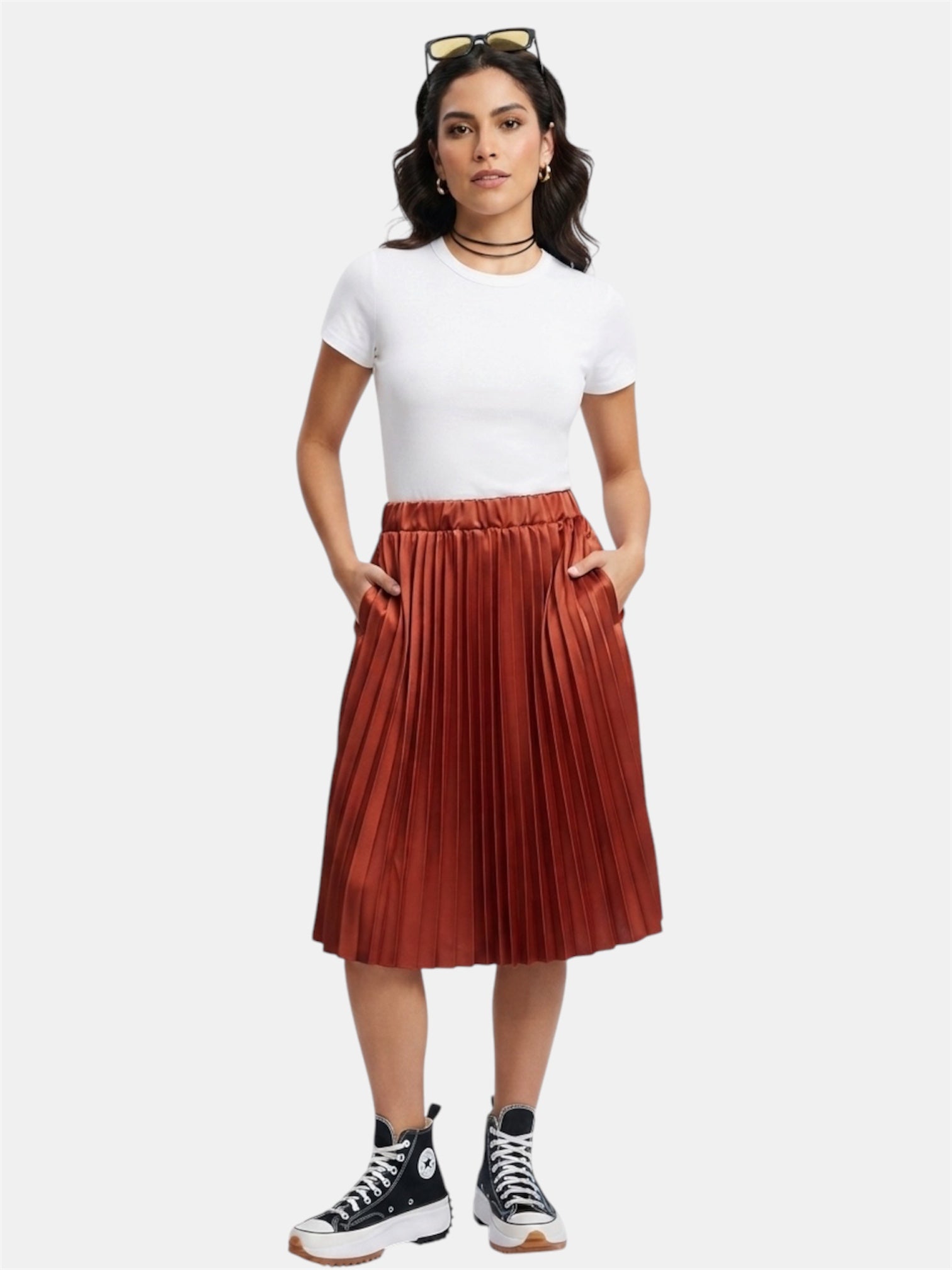 Saia Plissada Glow — tam M
