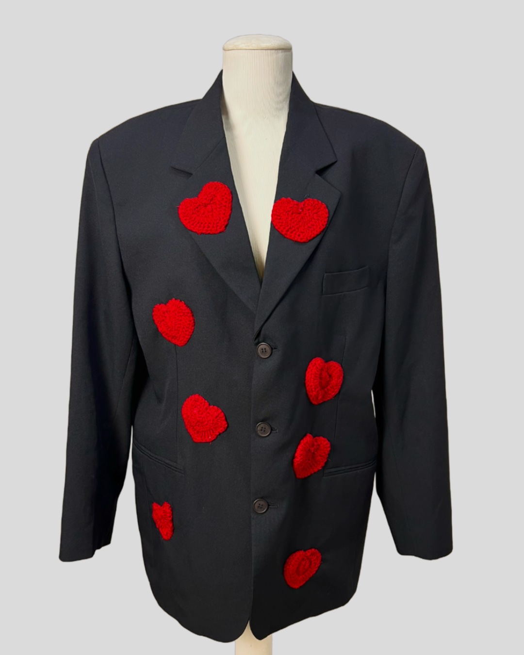 Blazer Oversized Estilizado Hearts — tam G