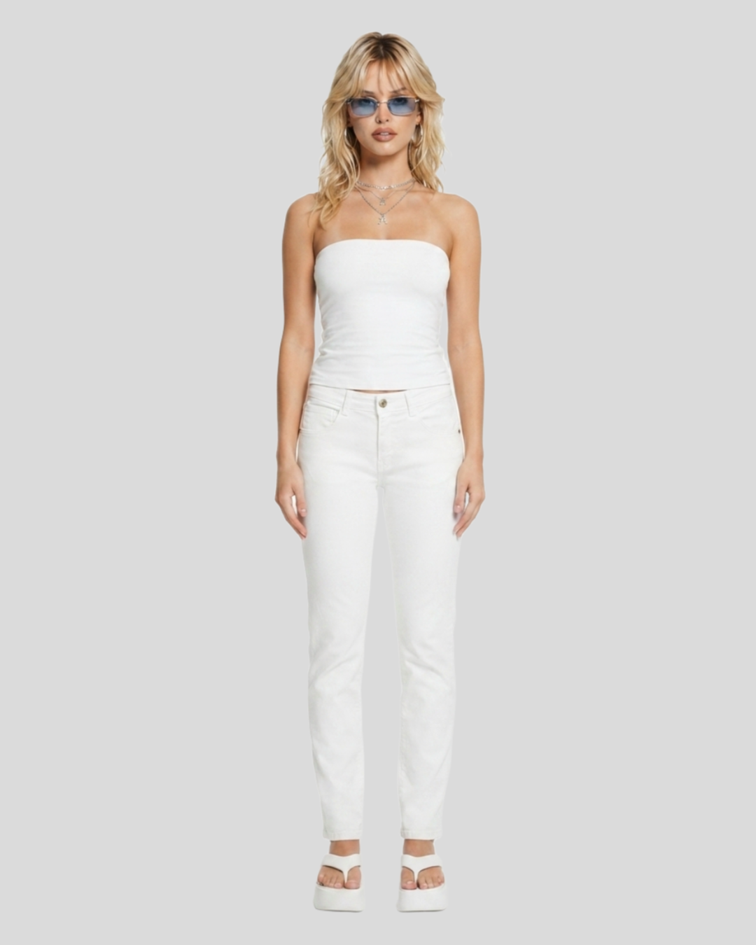 Calça Branca Basic - tam (42)