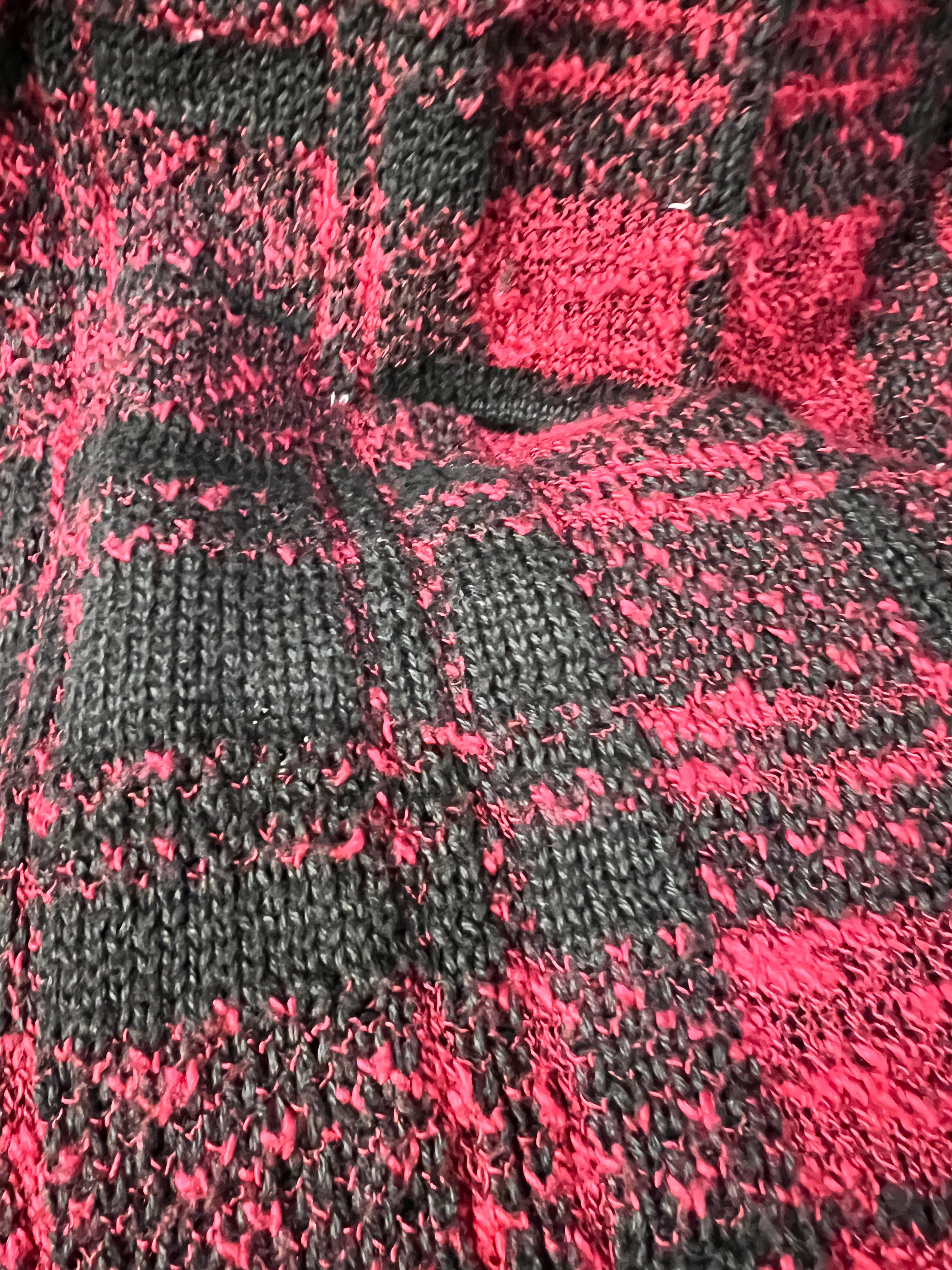 Cardigan Vinho Xadrez  —  tam M