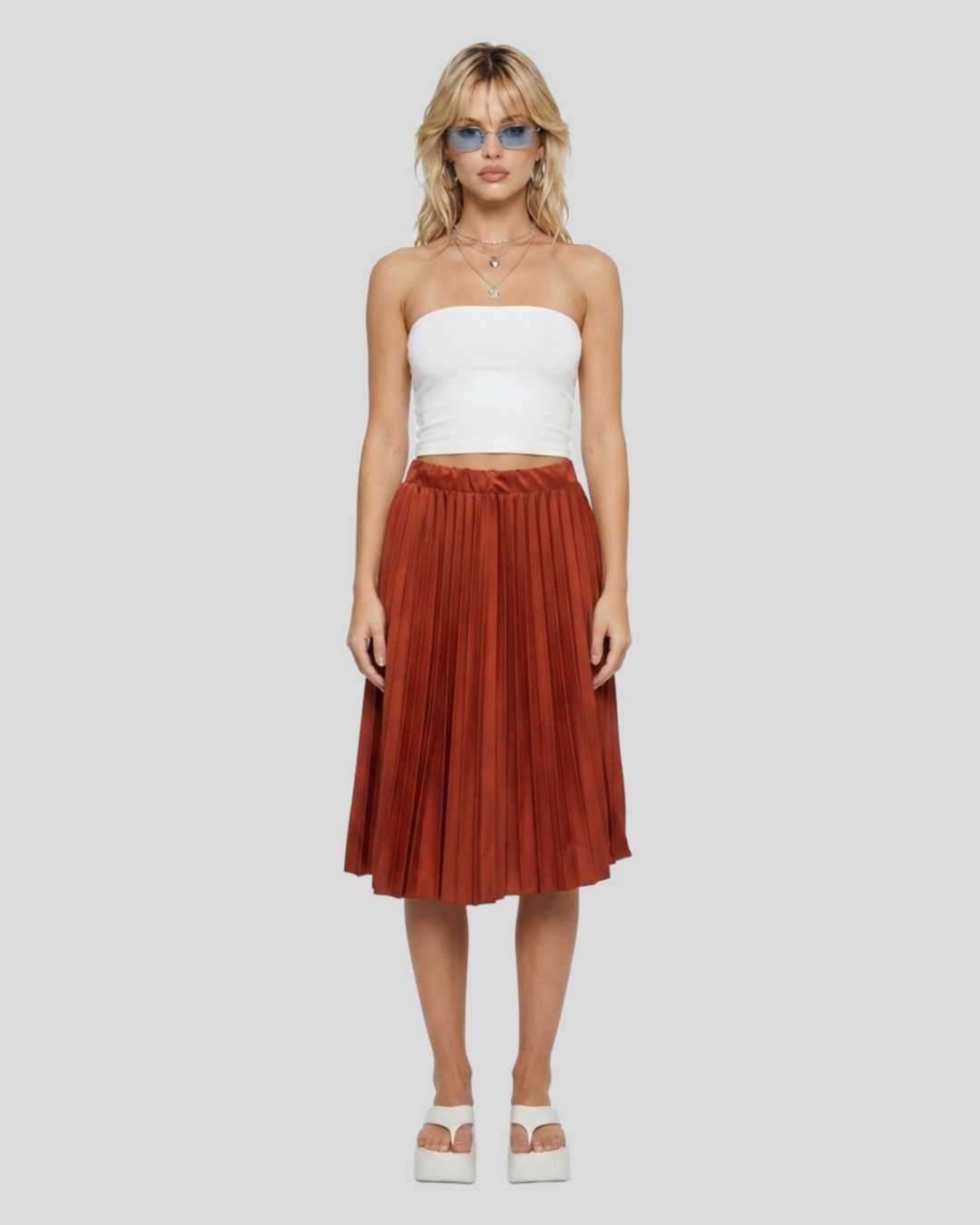 Saia Plissada Glow — tam M