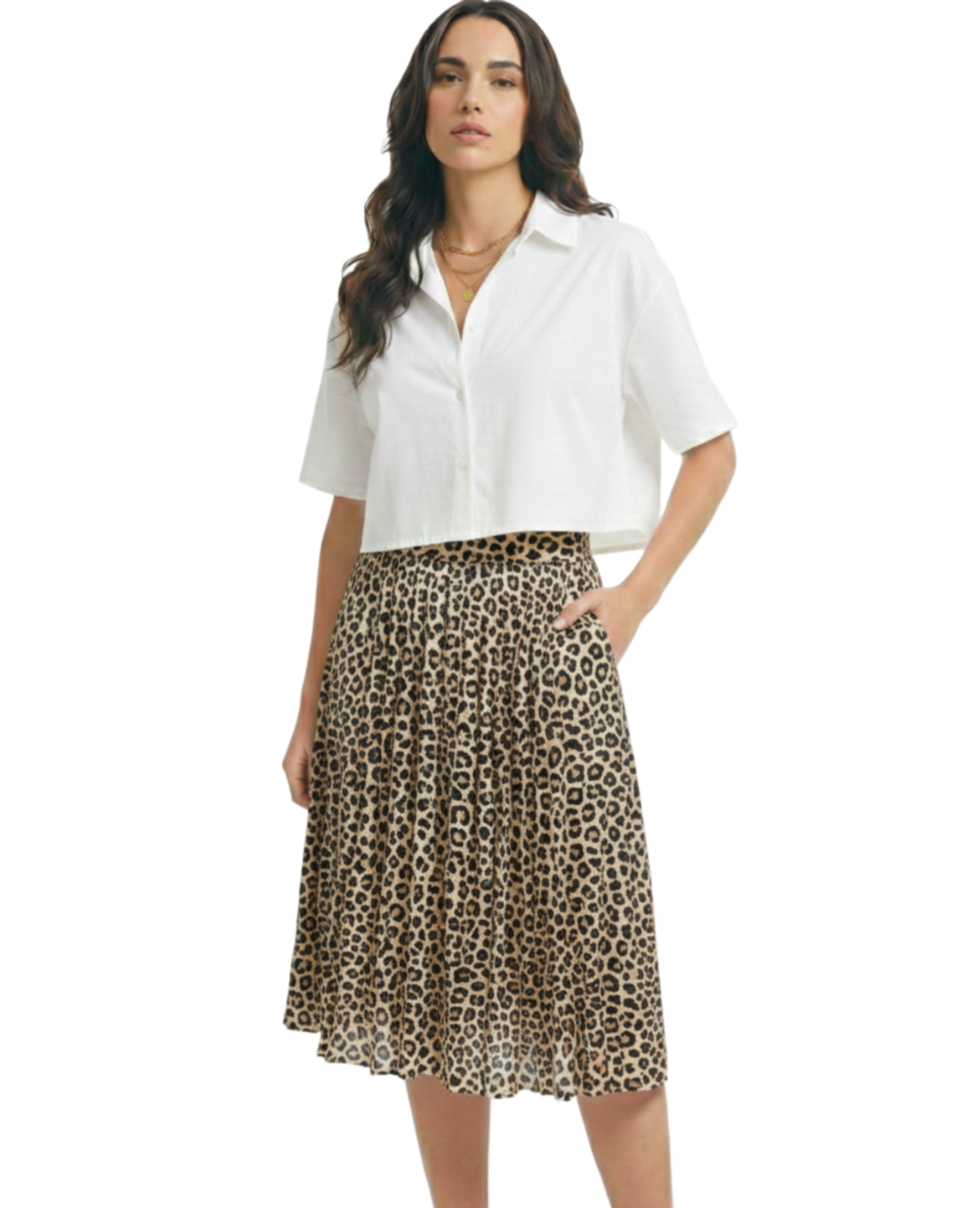 Saia Animal Plissada - tam (M)