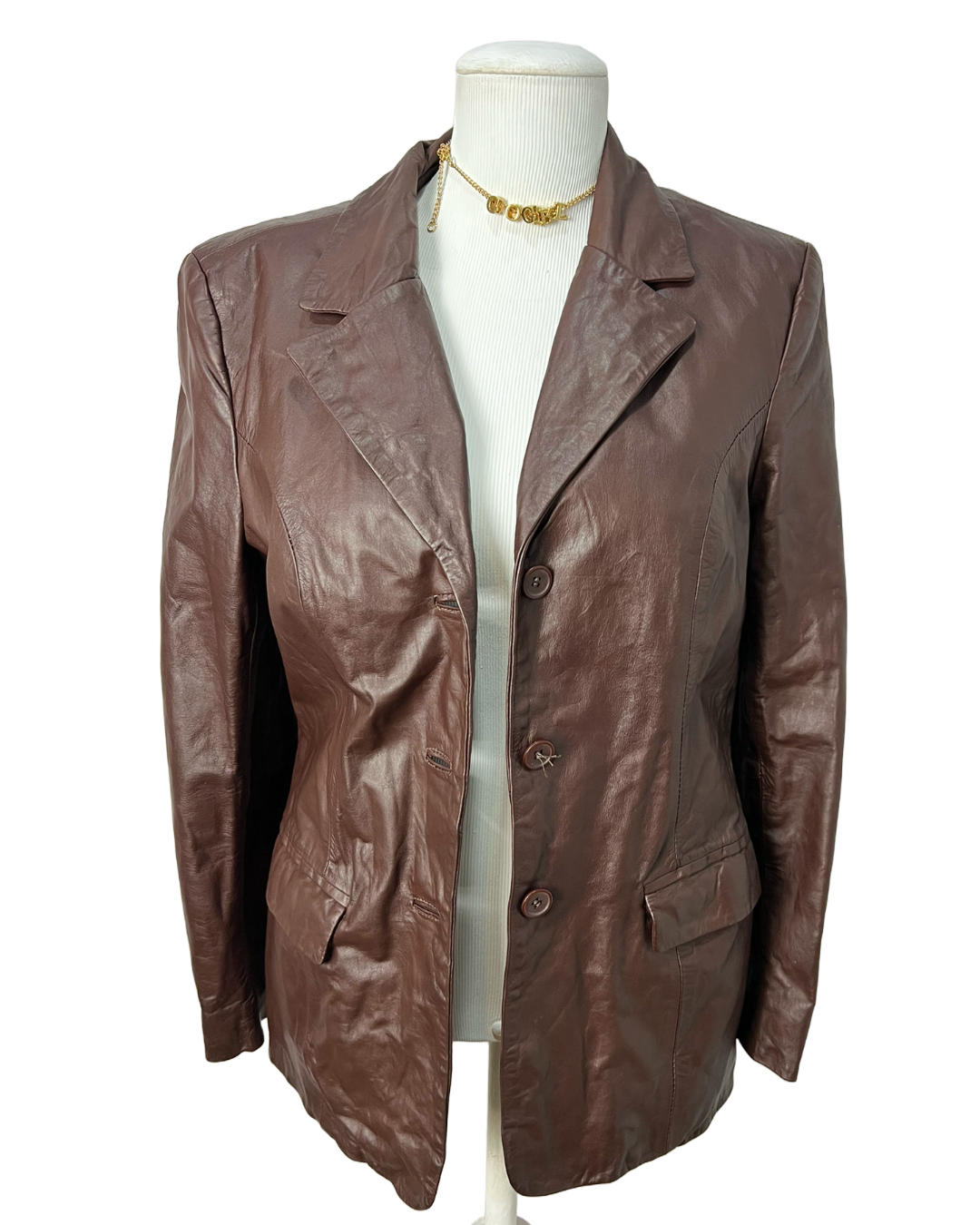 Jaqueta Couro Coffe - tam (P)