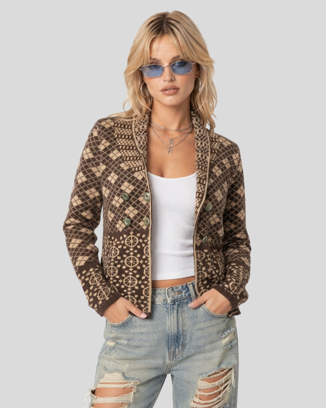 Cardigan Marrom  —  tam M