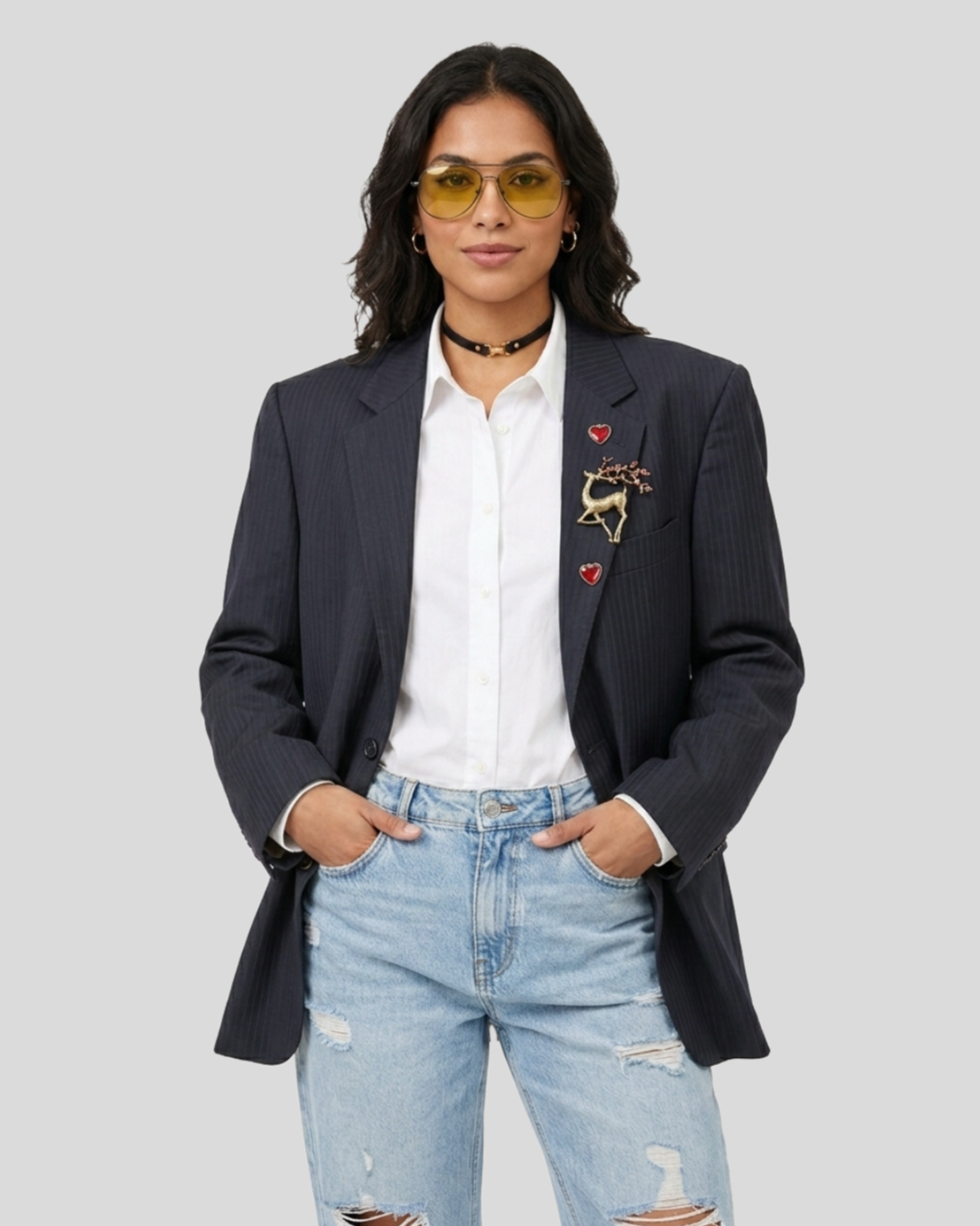 Blazer Oversized Estilizado Brooksfield — tam G