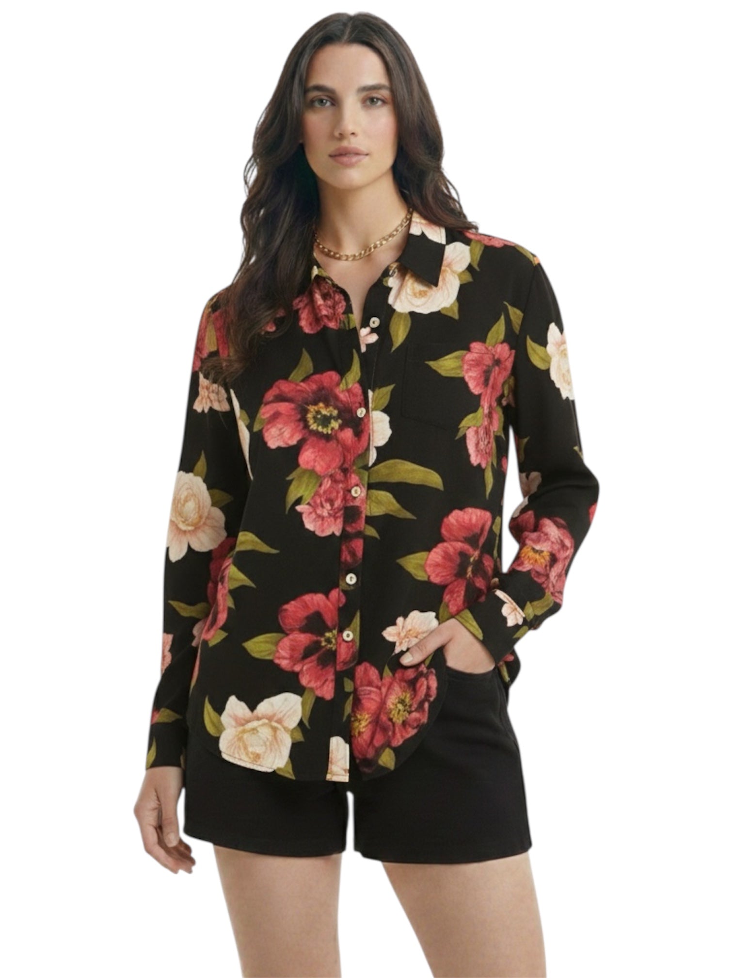 Camisa Styling Flores - tam (G)