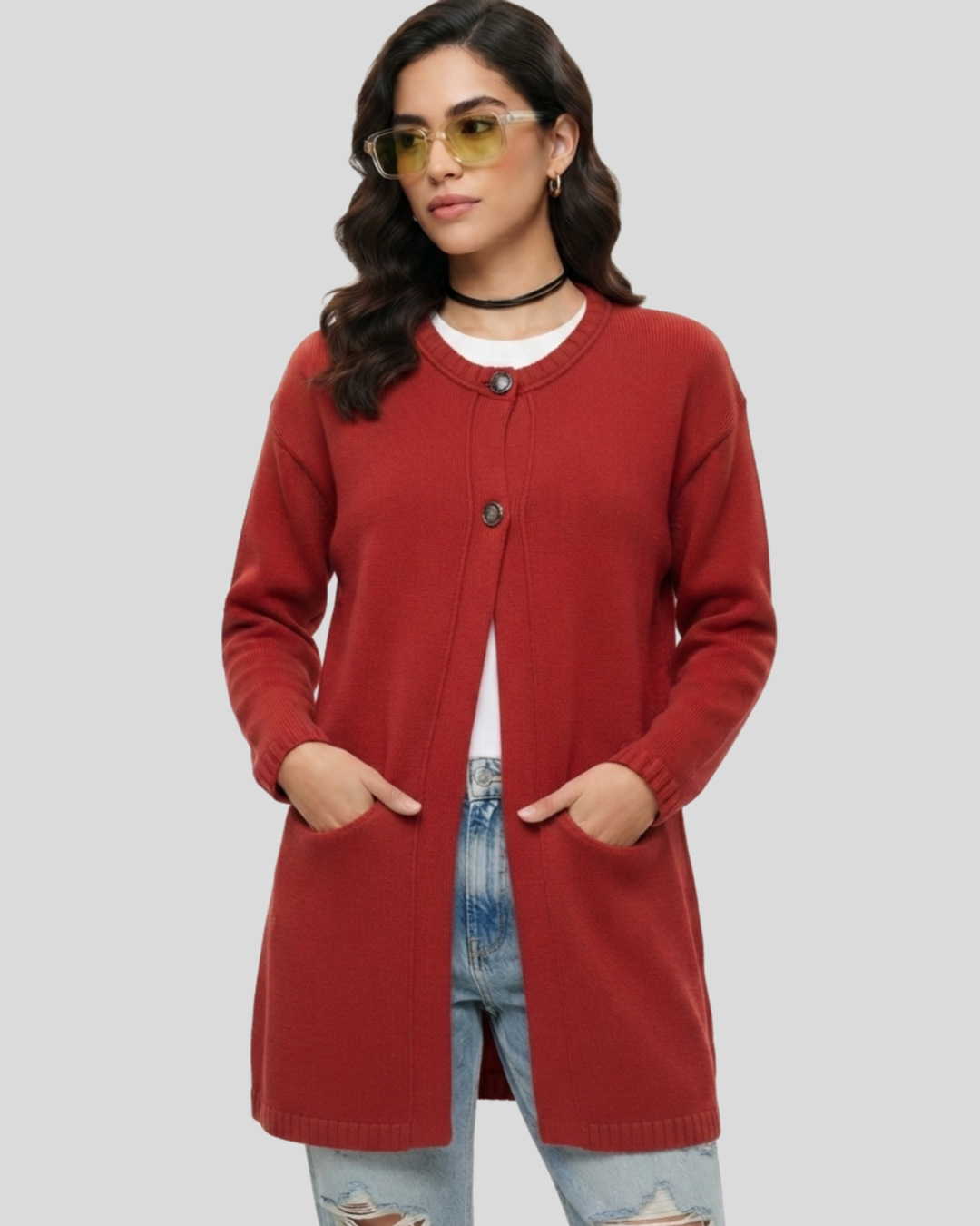 Cardigan Red Vintage — tam G