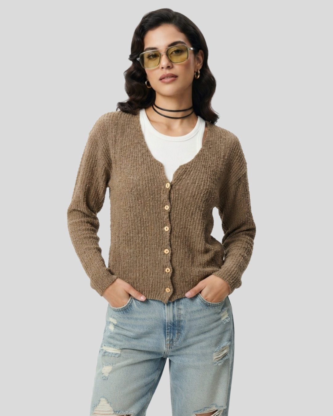 Cardigan Marrom   —  tam M