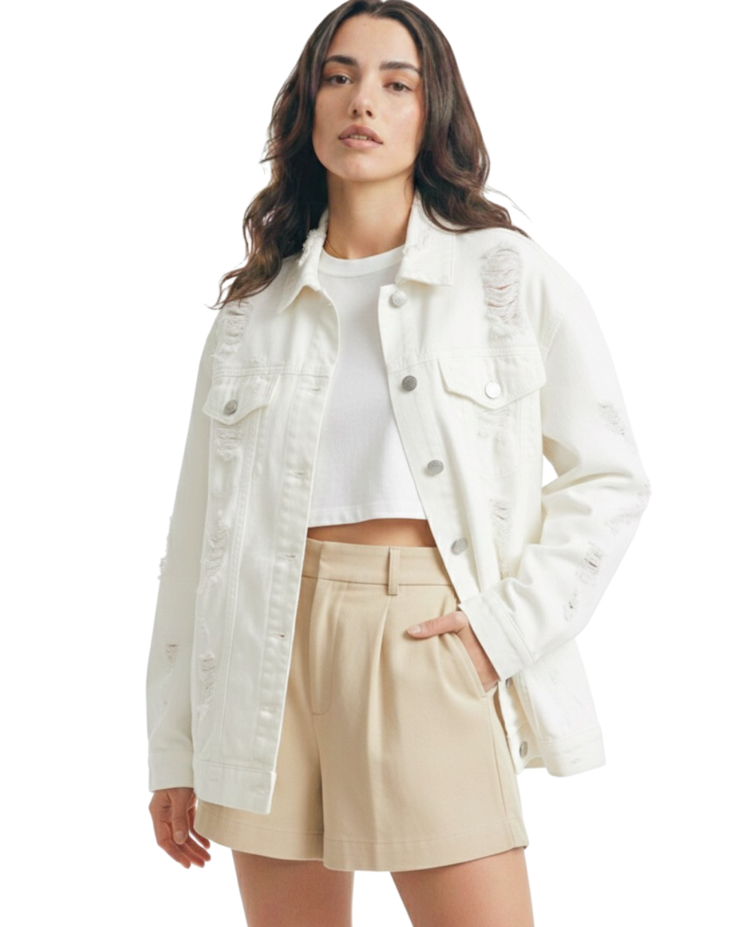 Jaqueta Branca Destroyed - tam (M)