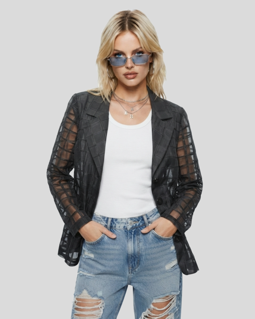 Camisa\Blazer Cia da Moda — tam G