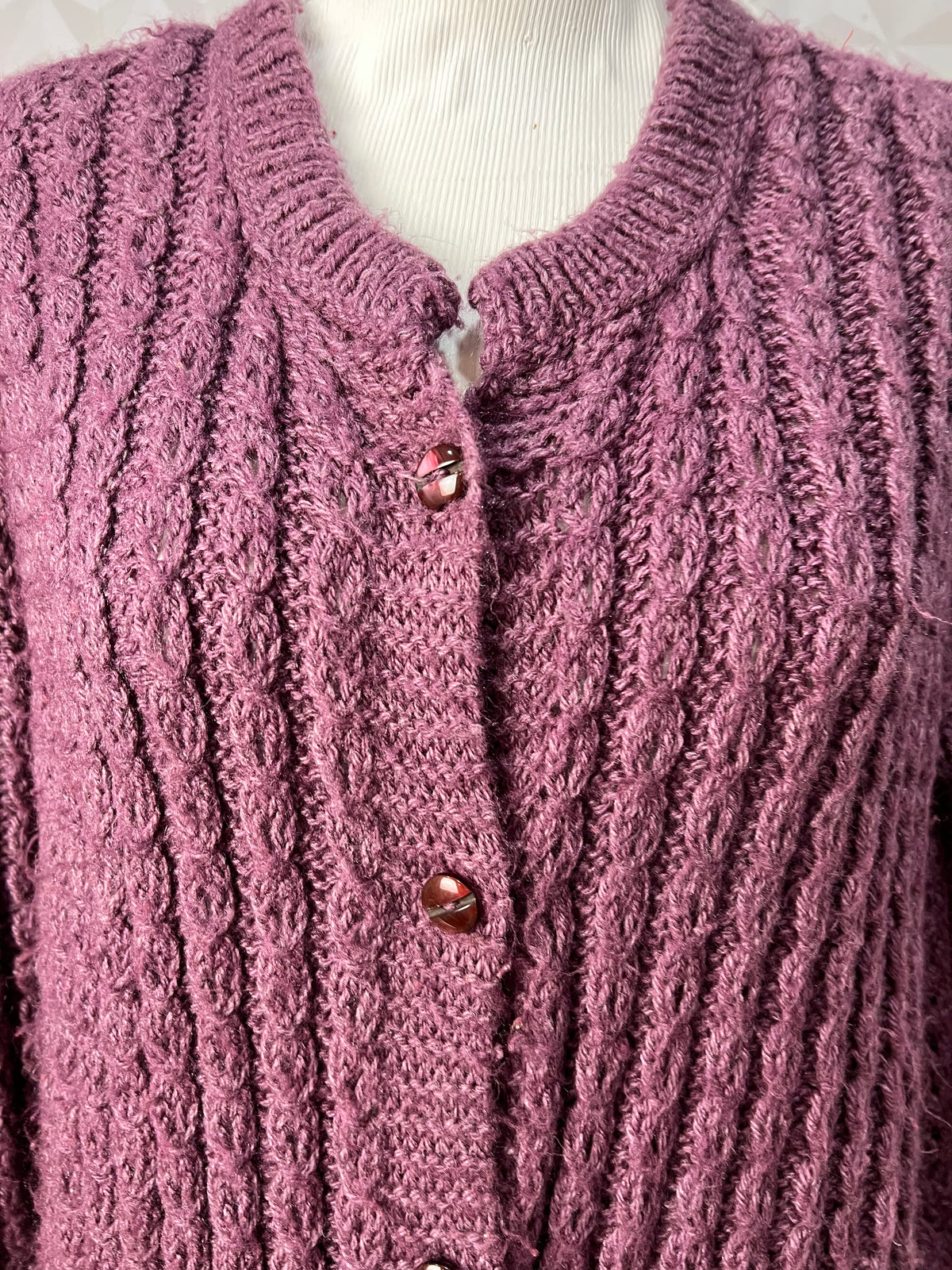 Cardigan Roxo  — tam G
