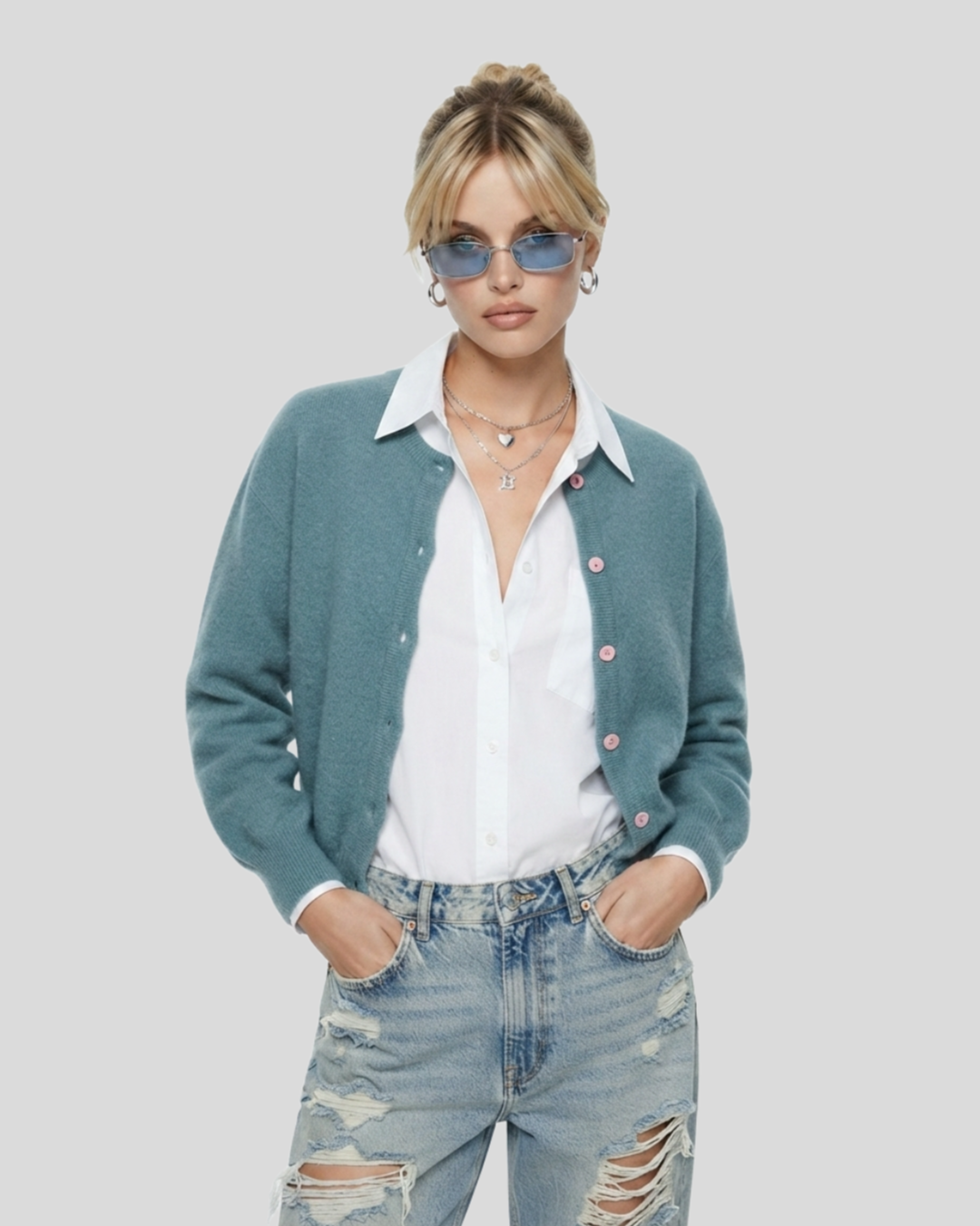Cardigan Baby Blue — tam P