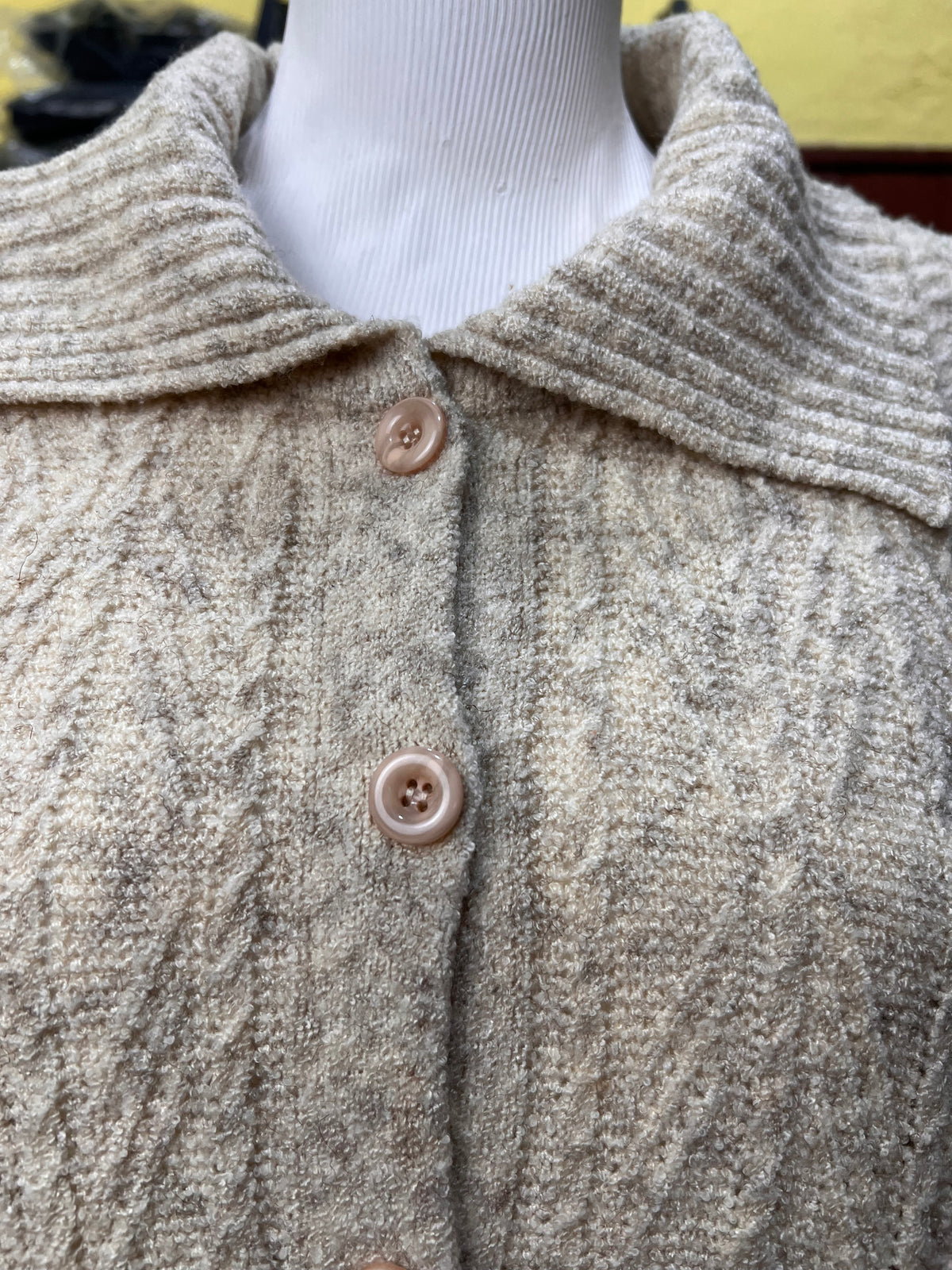 Cardigan Alongado Creme  — tam G\GG
