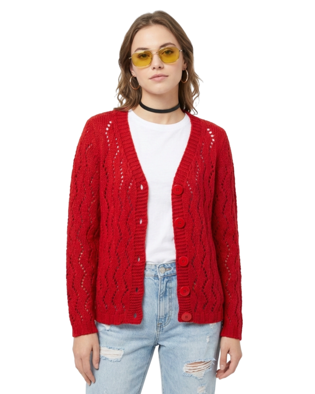 Cardigan Red - tam (M)