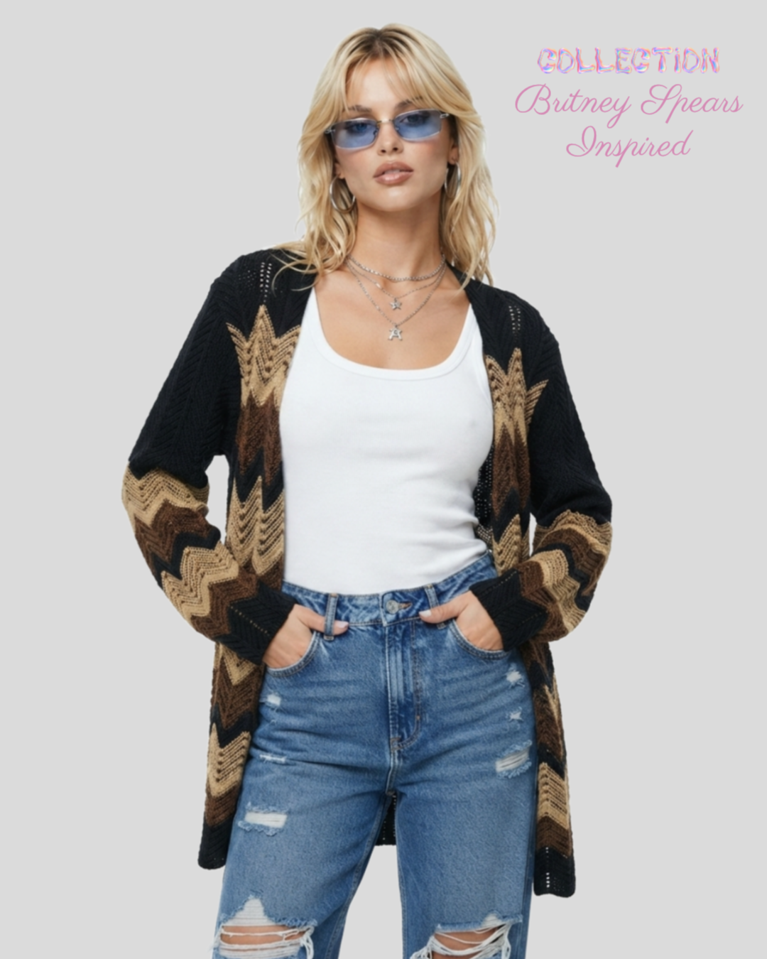Cardigan Marrom Mesclas — tam G