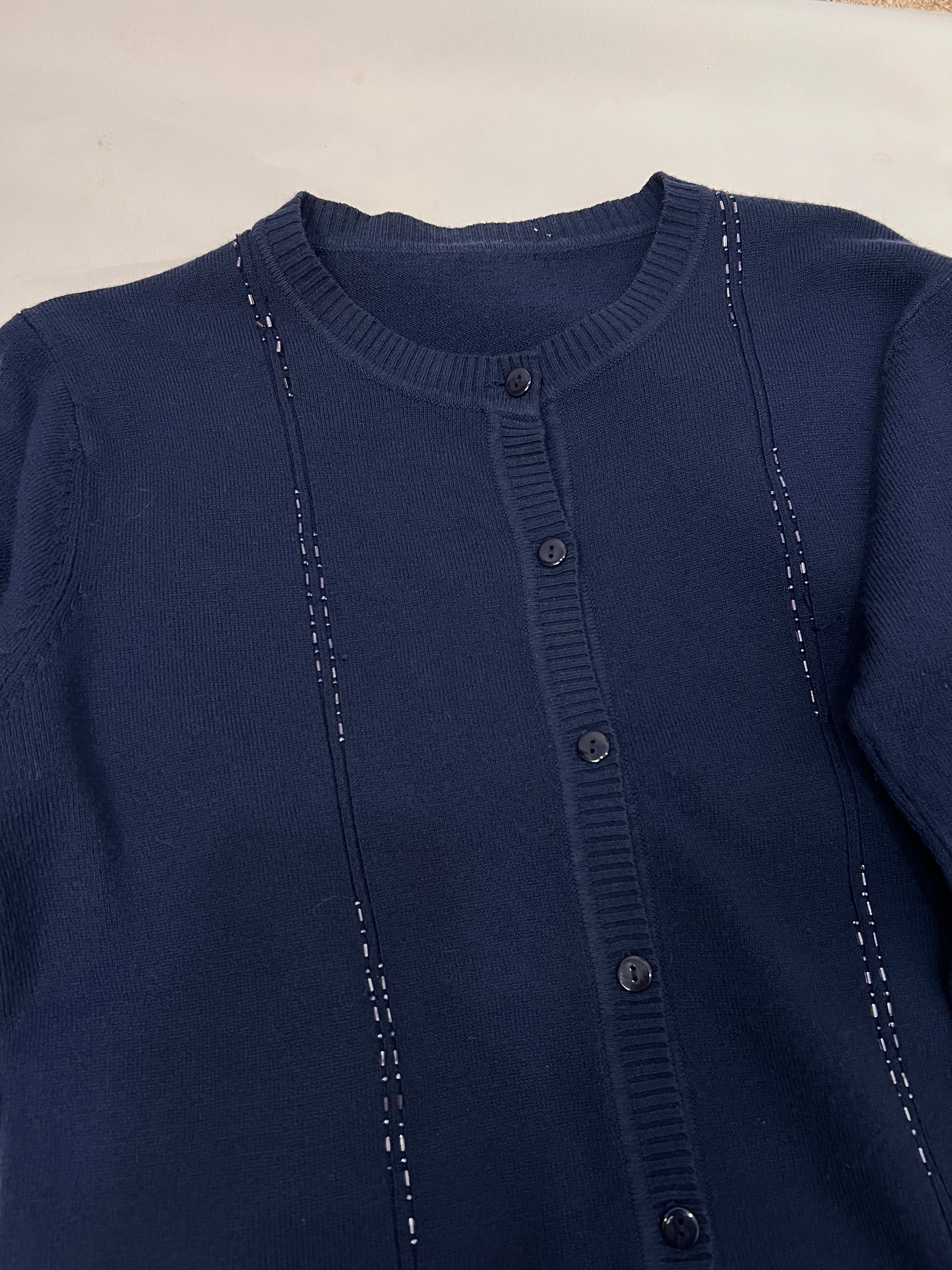 Cardigan Bordado Azul - tam (P)
