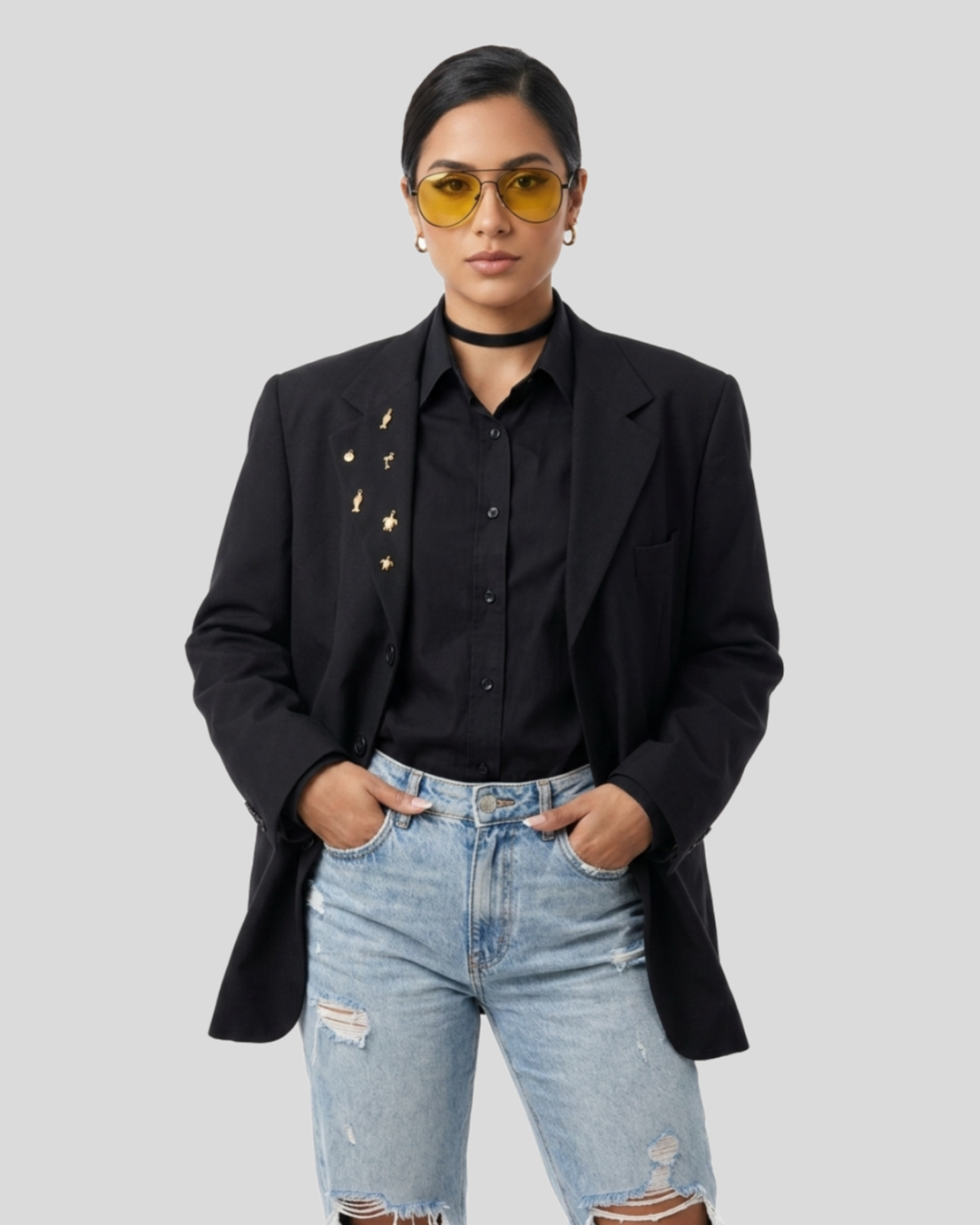 Blazer Oversized Estilizado Black — tam G