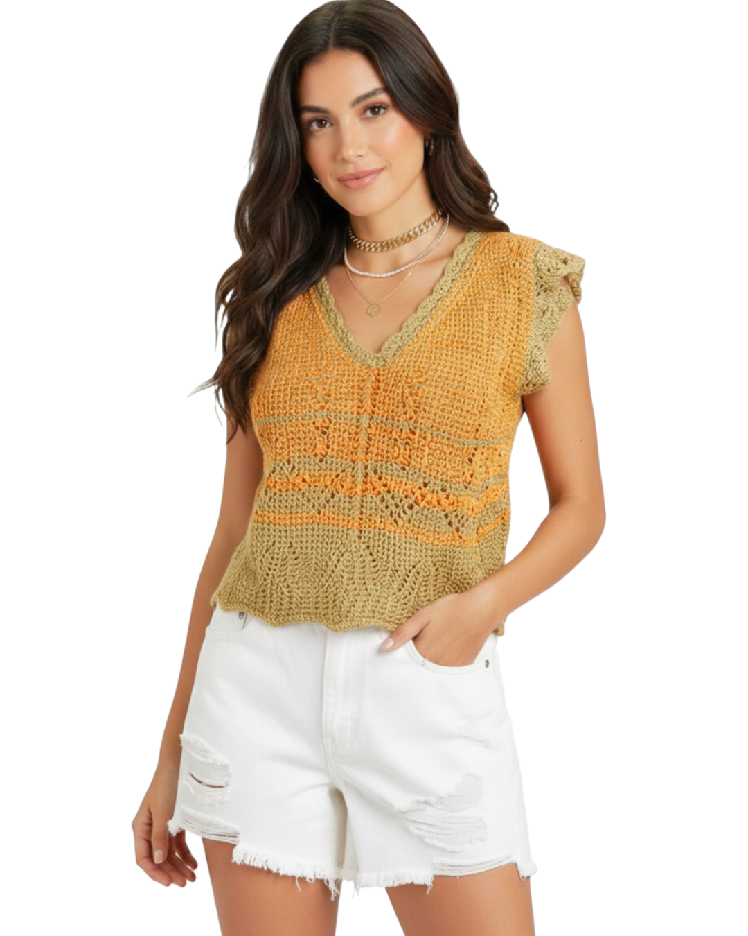 Cropped Crochê orange - tam (M)