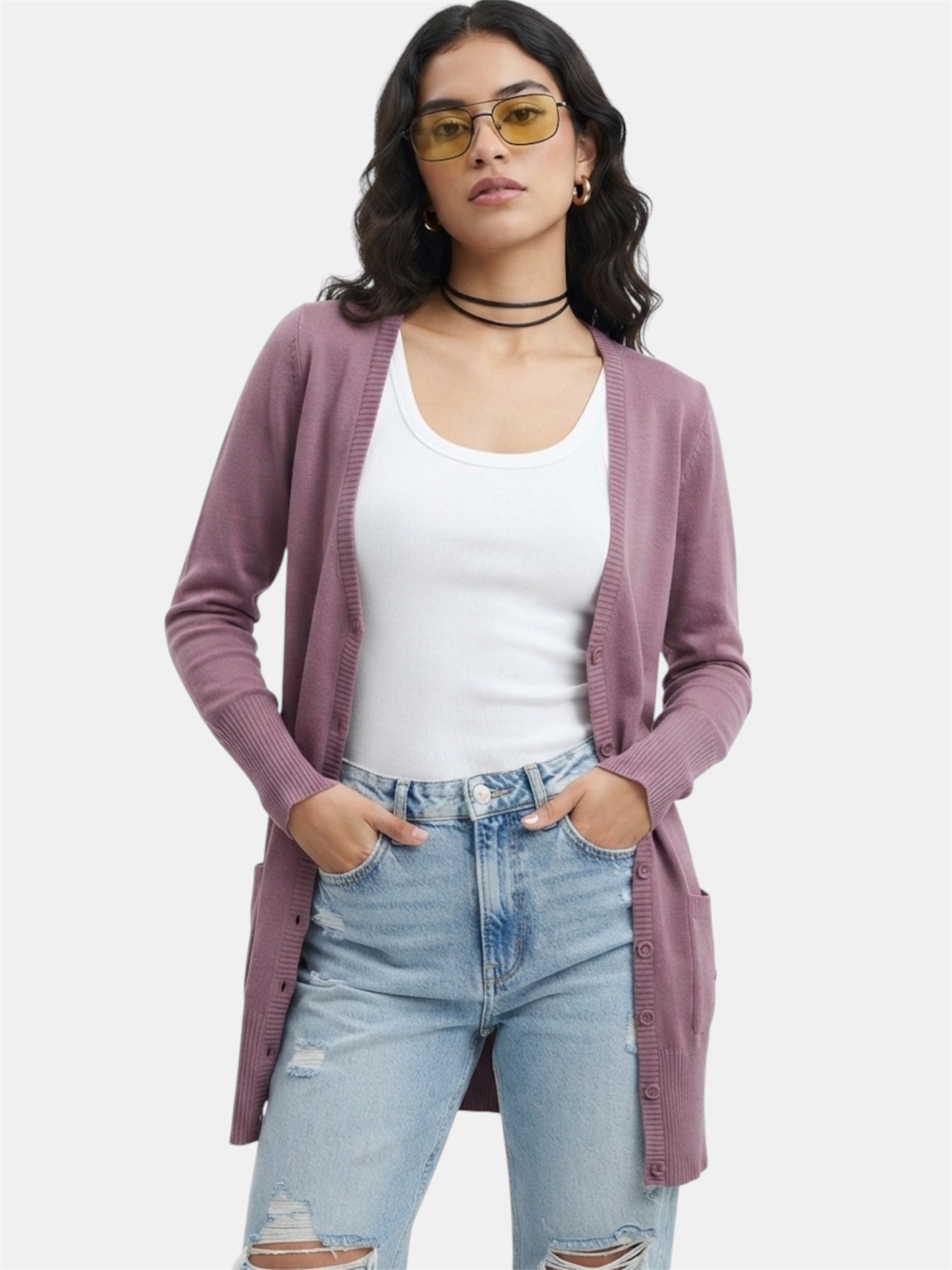Cardigan Alongado Blue — tam P