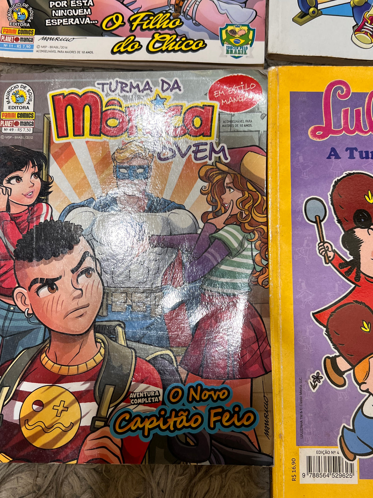 Kit Bolsa + 4 Gibis: Turma da Monica + Luluzinha + Bolsa Crochê