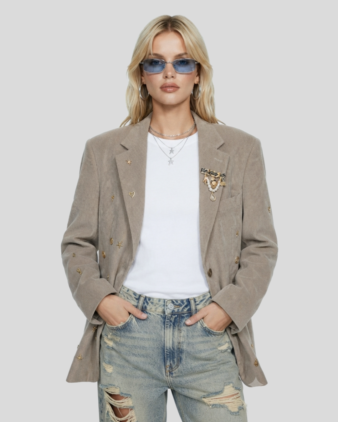 Blazer Oversized Estiliado Fatto — tam G