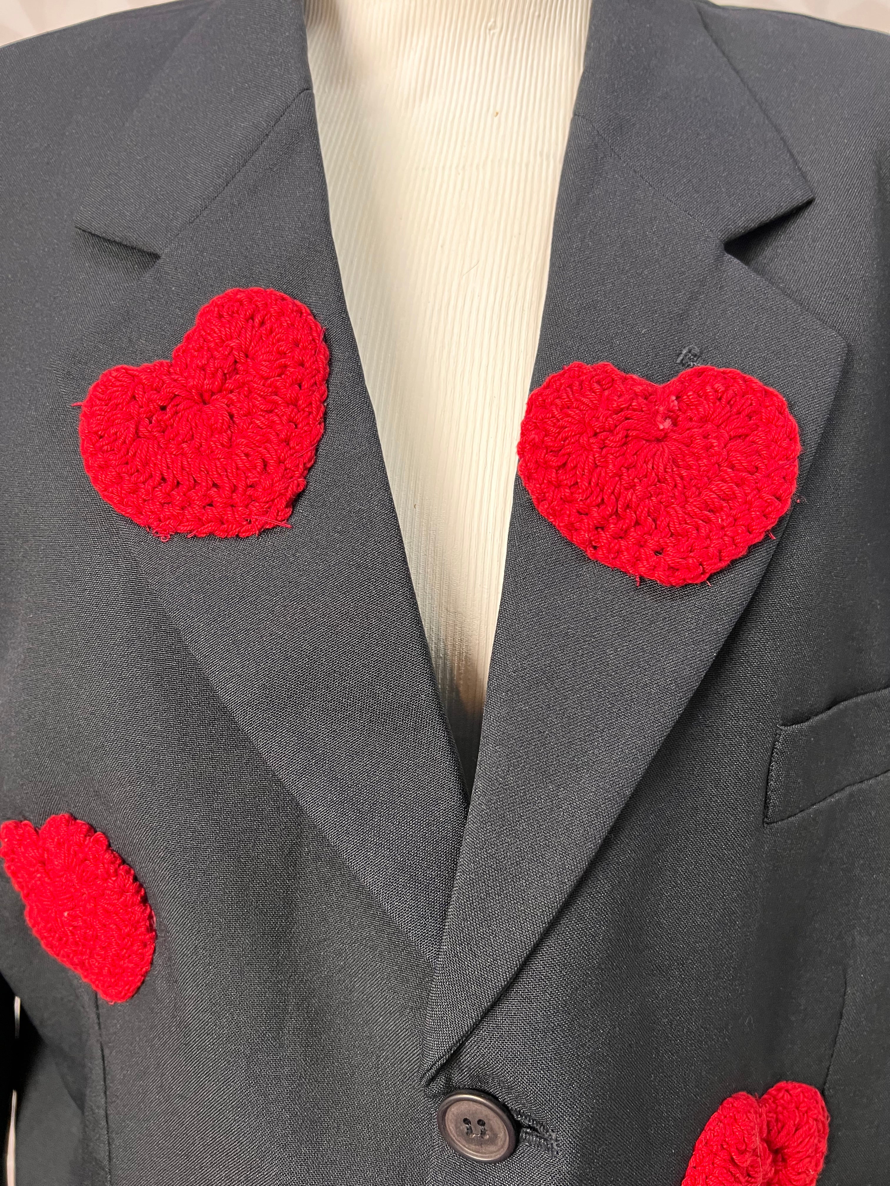 Blazer Oversized Estilizado Hearts — tam G