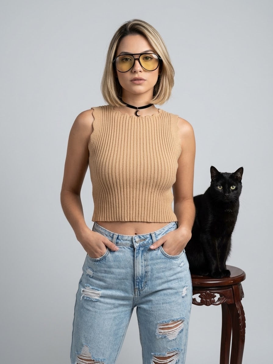Regata Nude Tricô — tam P