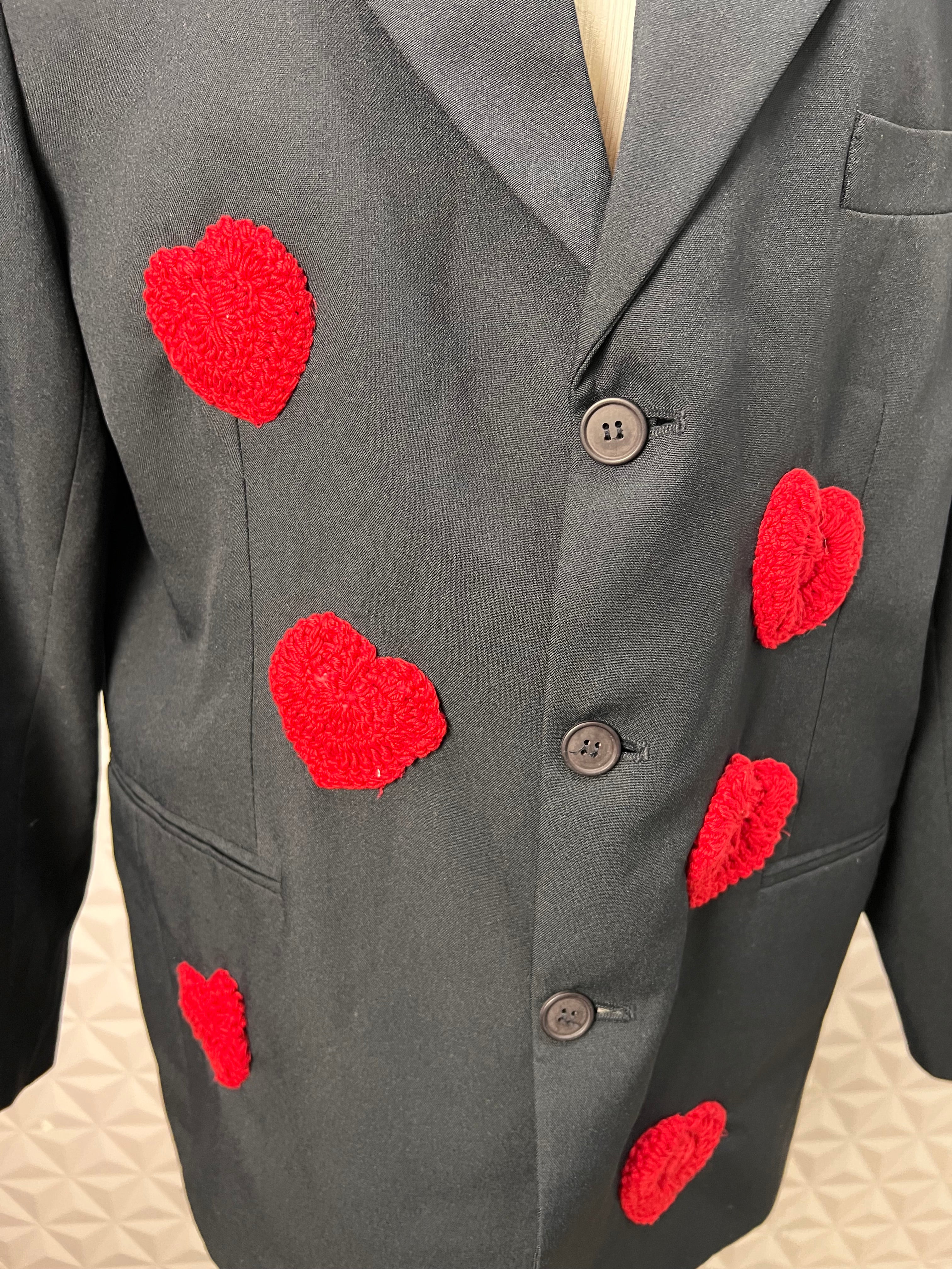 Blazer Oversized Estilizado Hearts — tam G