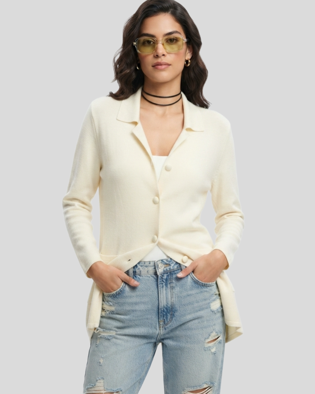 Cardigan OffWhite Vintage — tam G