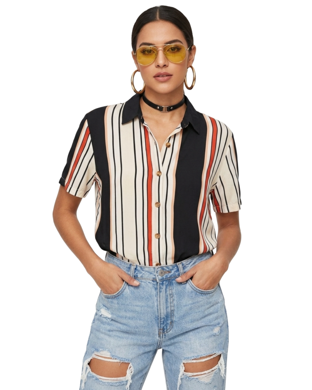 Camisa Oversized Listras - tam (P)