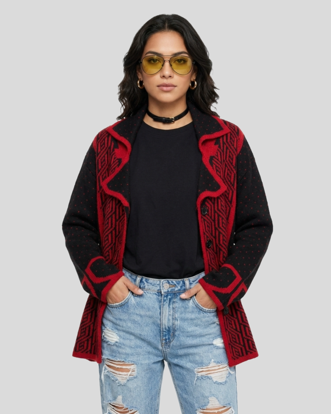 Cardigan Vintage Red — tam M