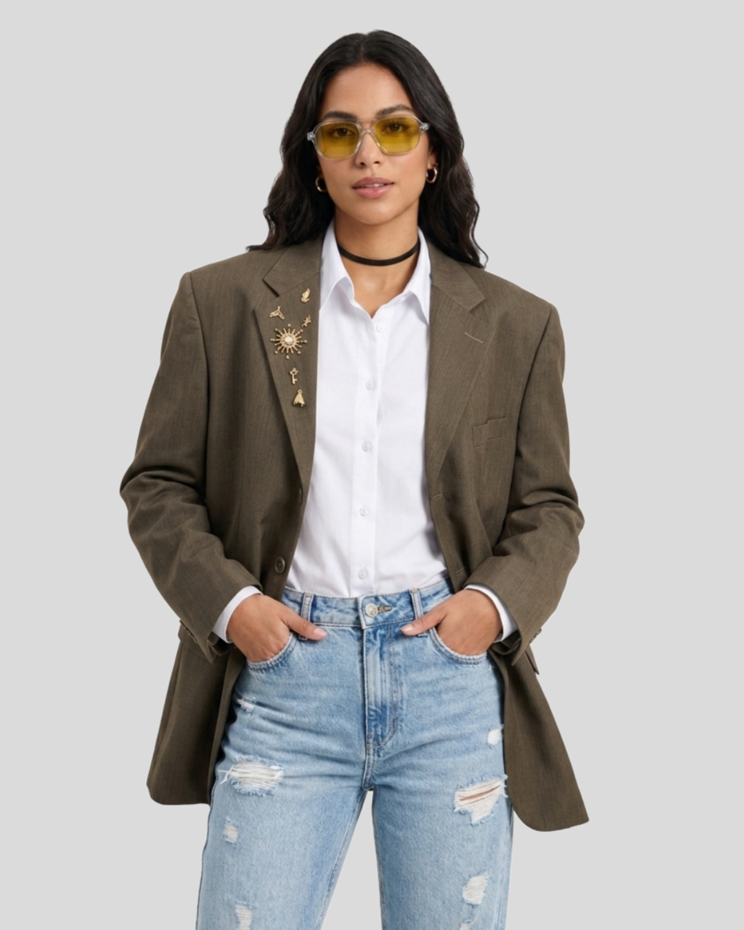 Blazer Oversized Estilizado Vila Romana — tam GG