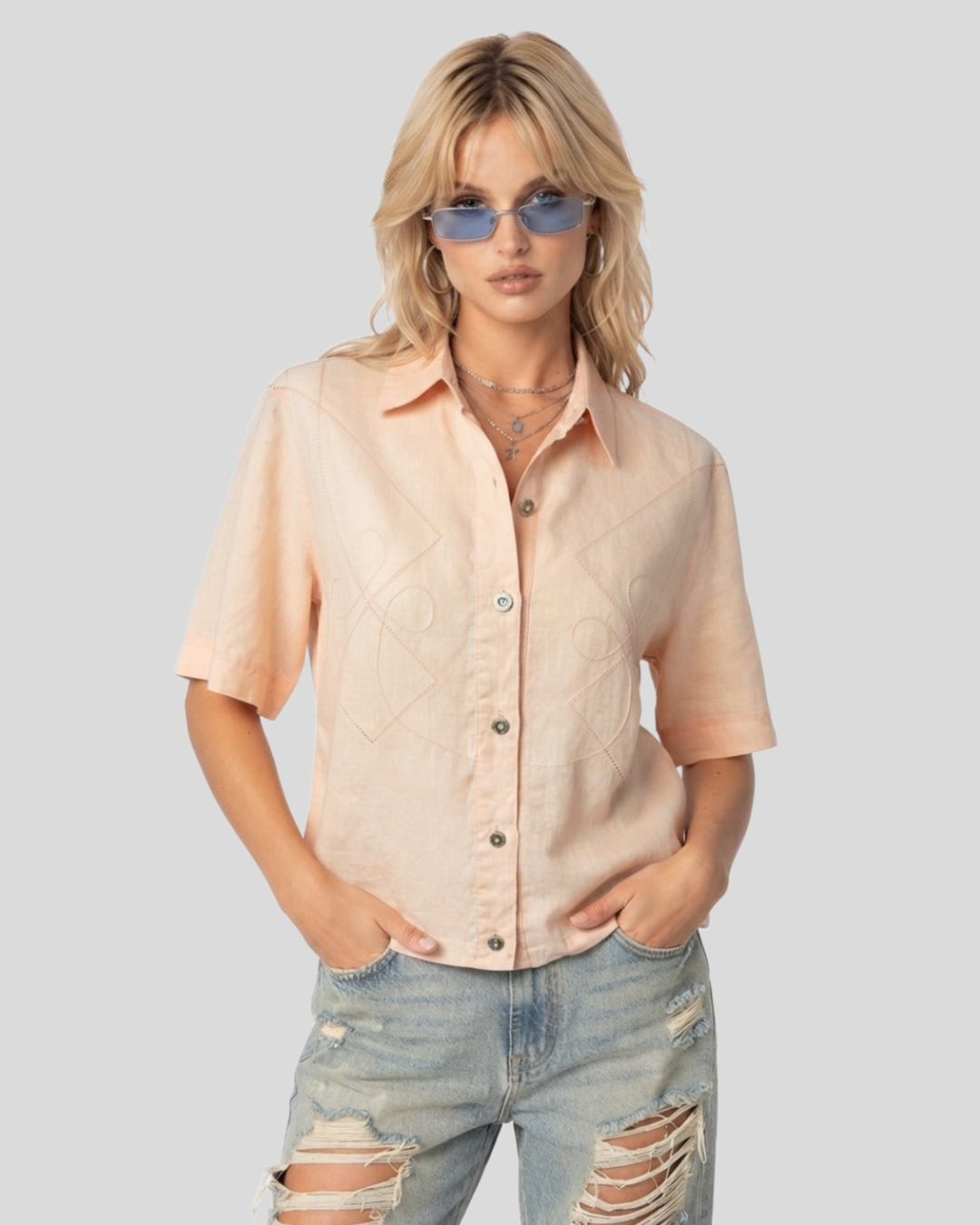Camisa Vintage Rosé — tam P
