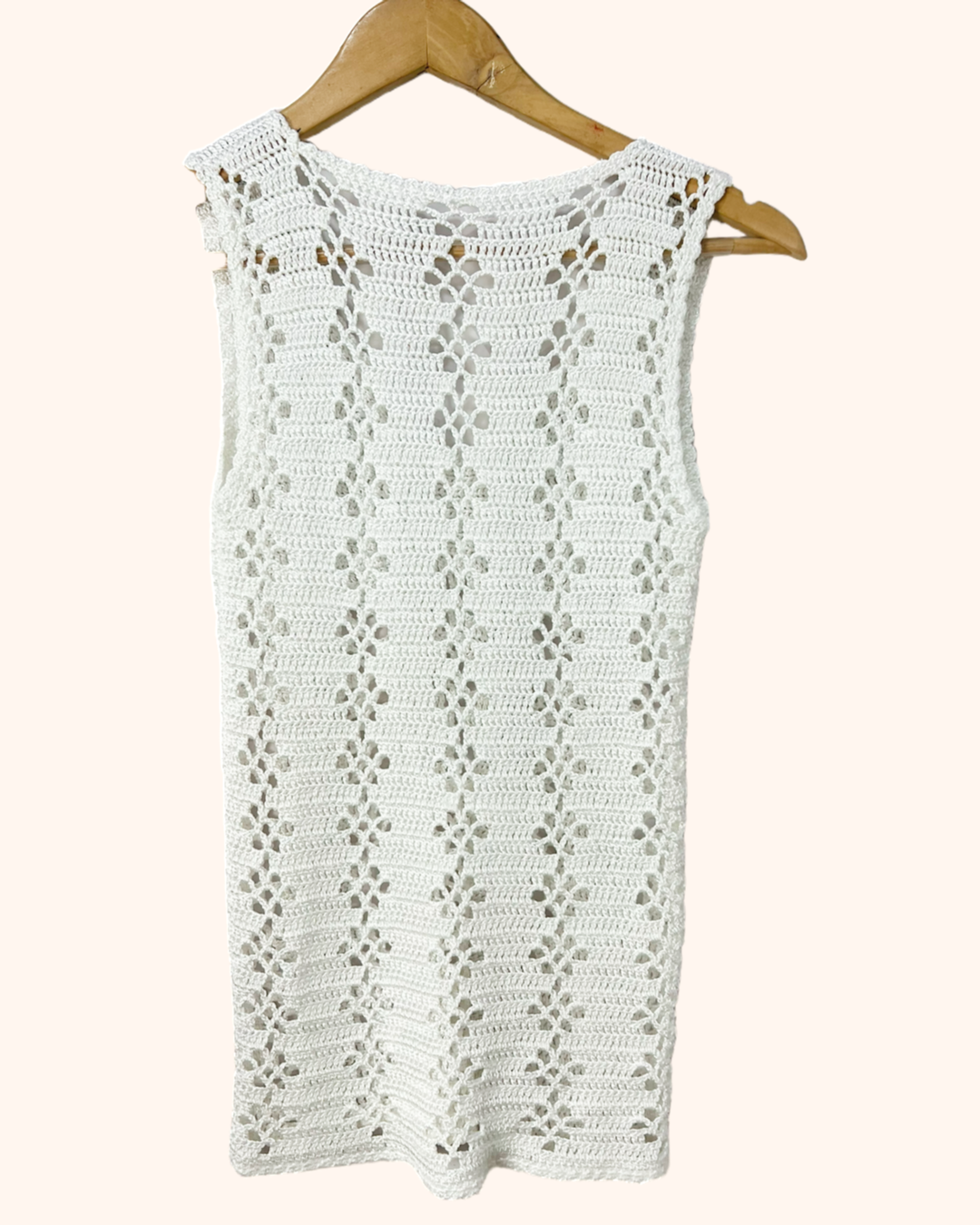 Regata Crochê branco - tam (P)