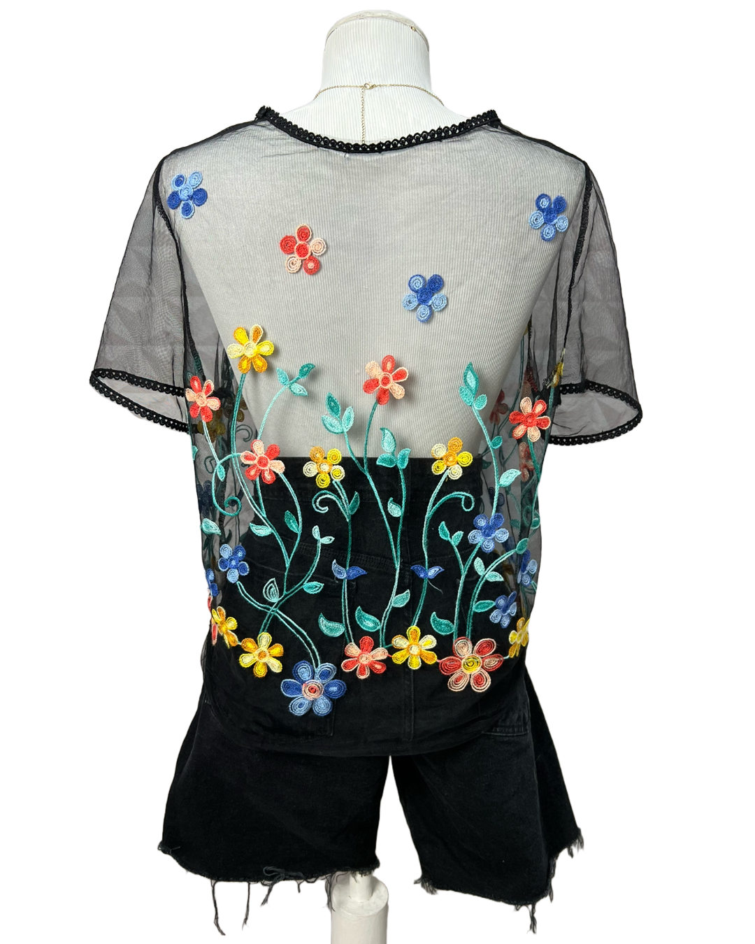 Top renda Flores - tam (M)