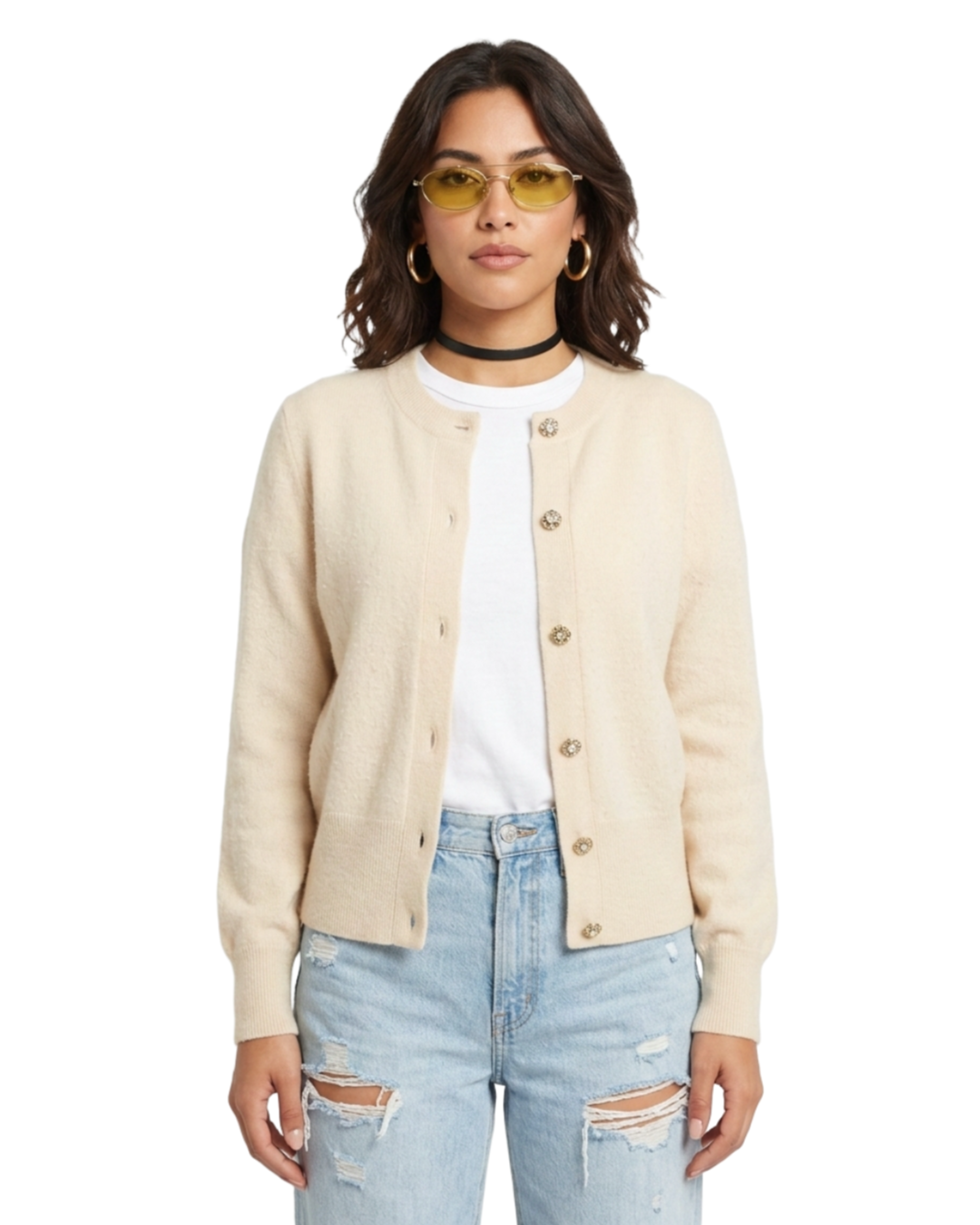 Cardigan Creme  Cashmere - tam (PP)