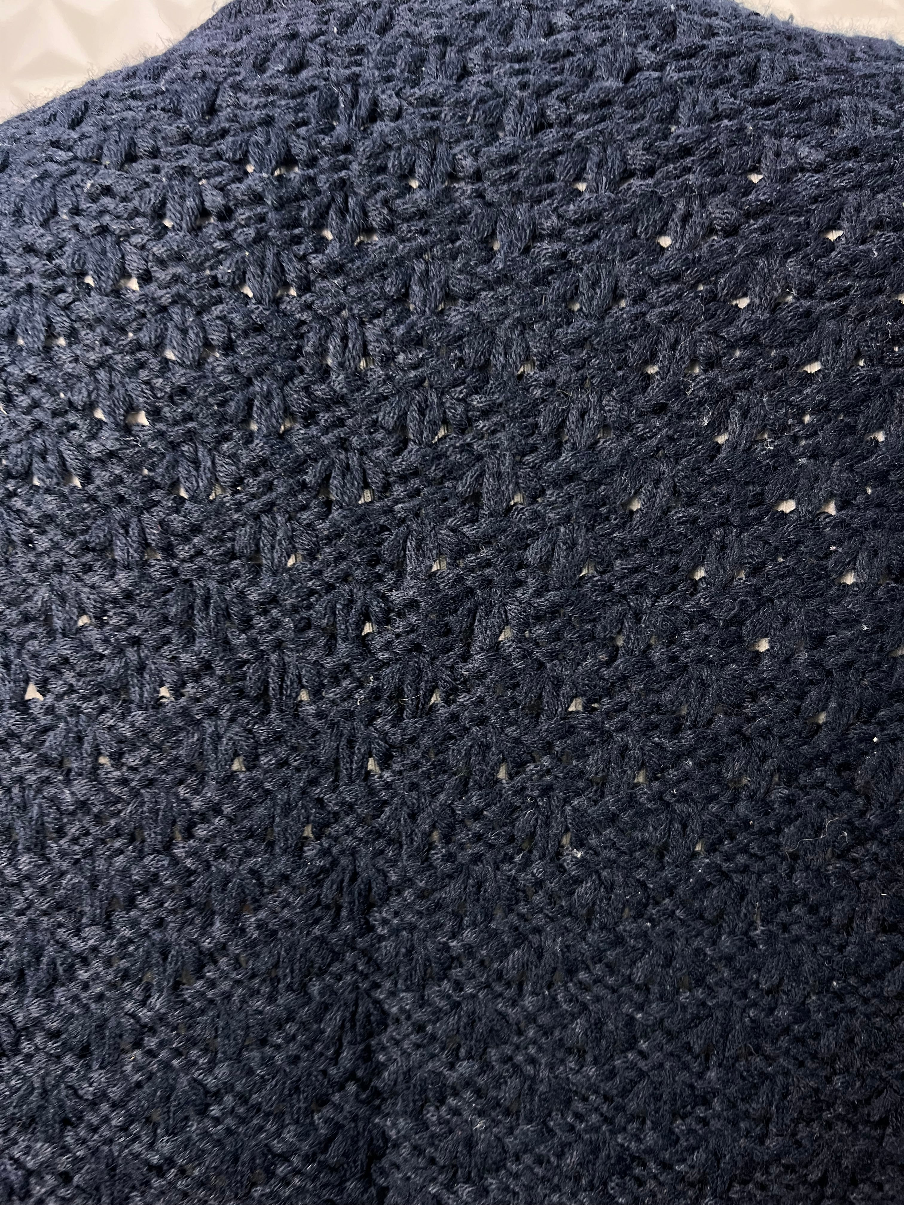 Cardigan Vintage Azul — tam G