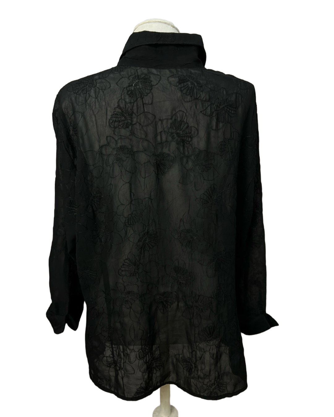 Camisa Preta Renda - tam (M)