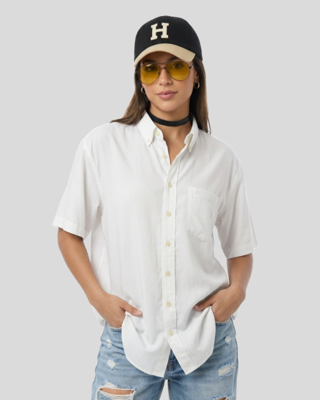 Camisa Oversized  John Vicent  Branca —  tam P