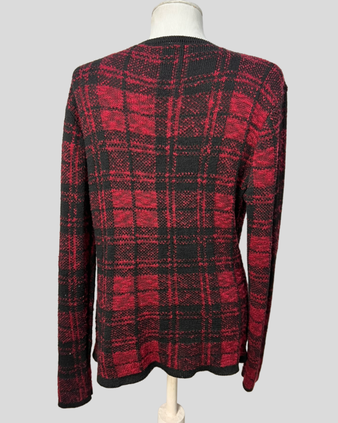 Cardigan Vinho Xadrez  —  tam M