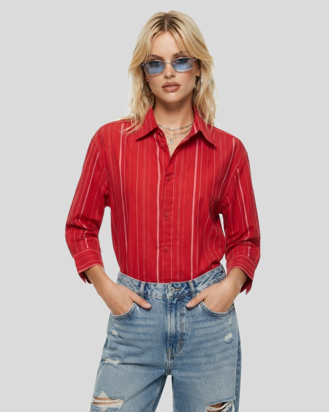 Camisa Oversized Mac Rose — tam M