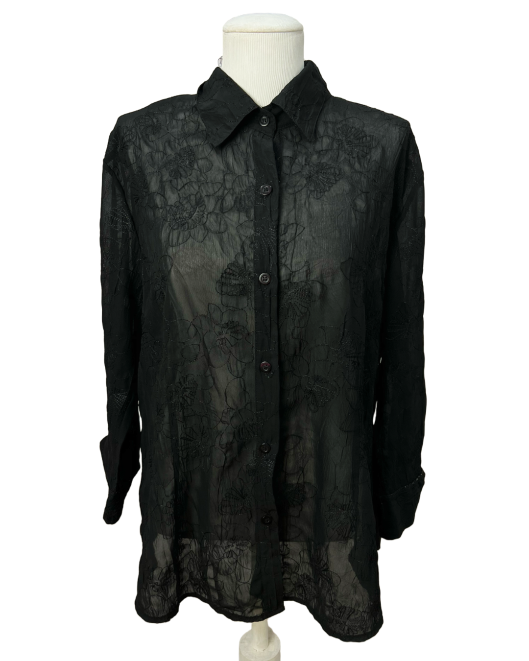 Camisa Preta Renda - tam (M)